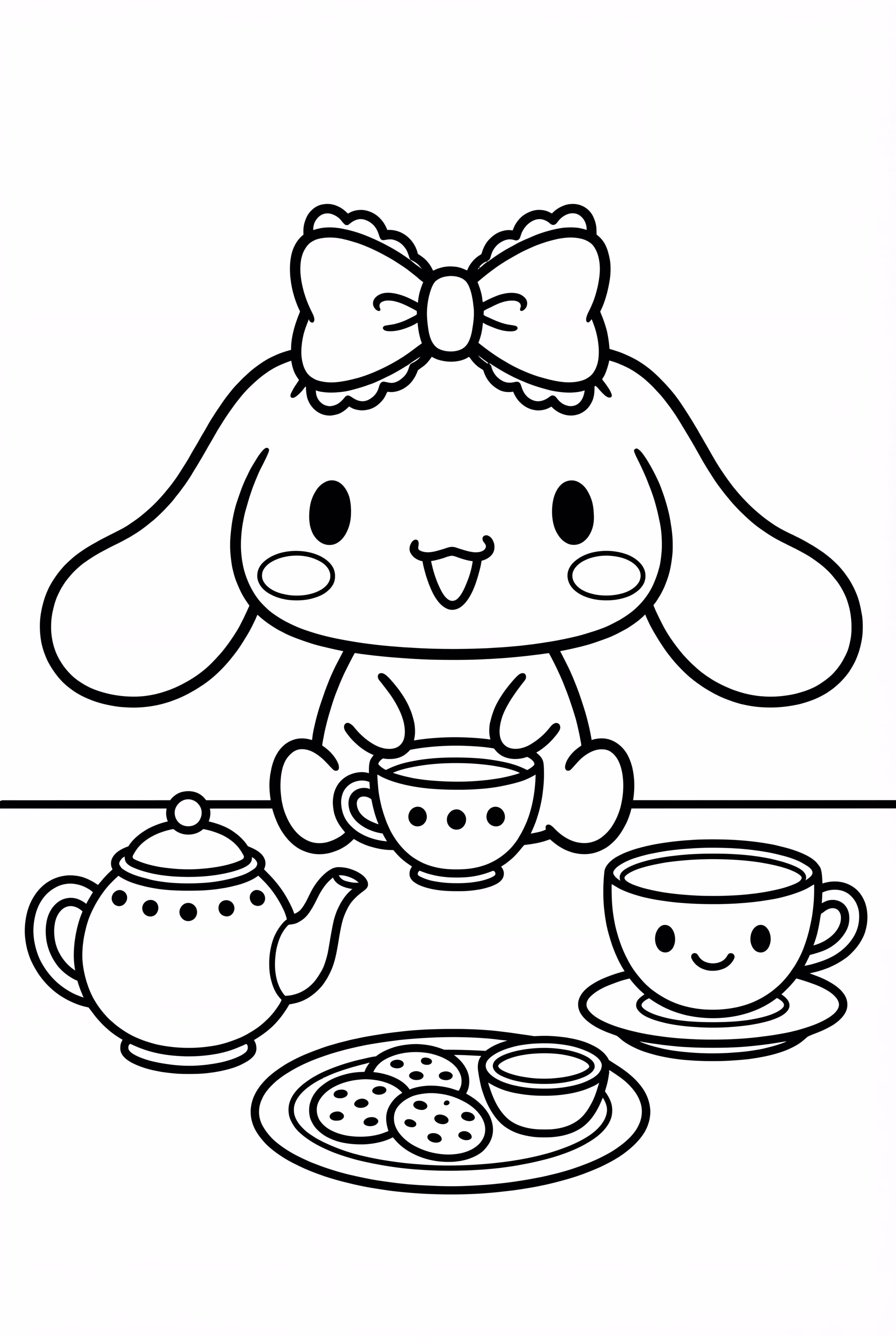 坐着享受茶会的 Cinnamonroll