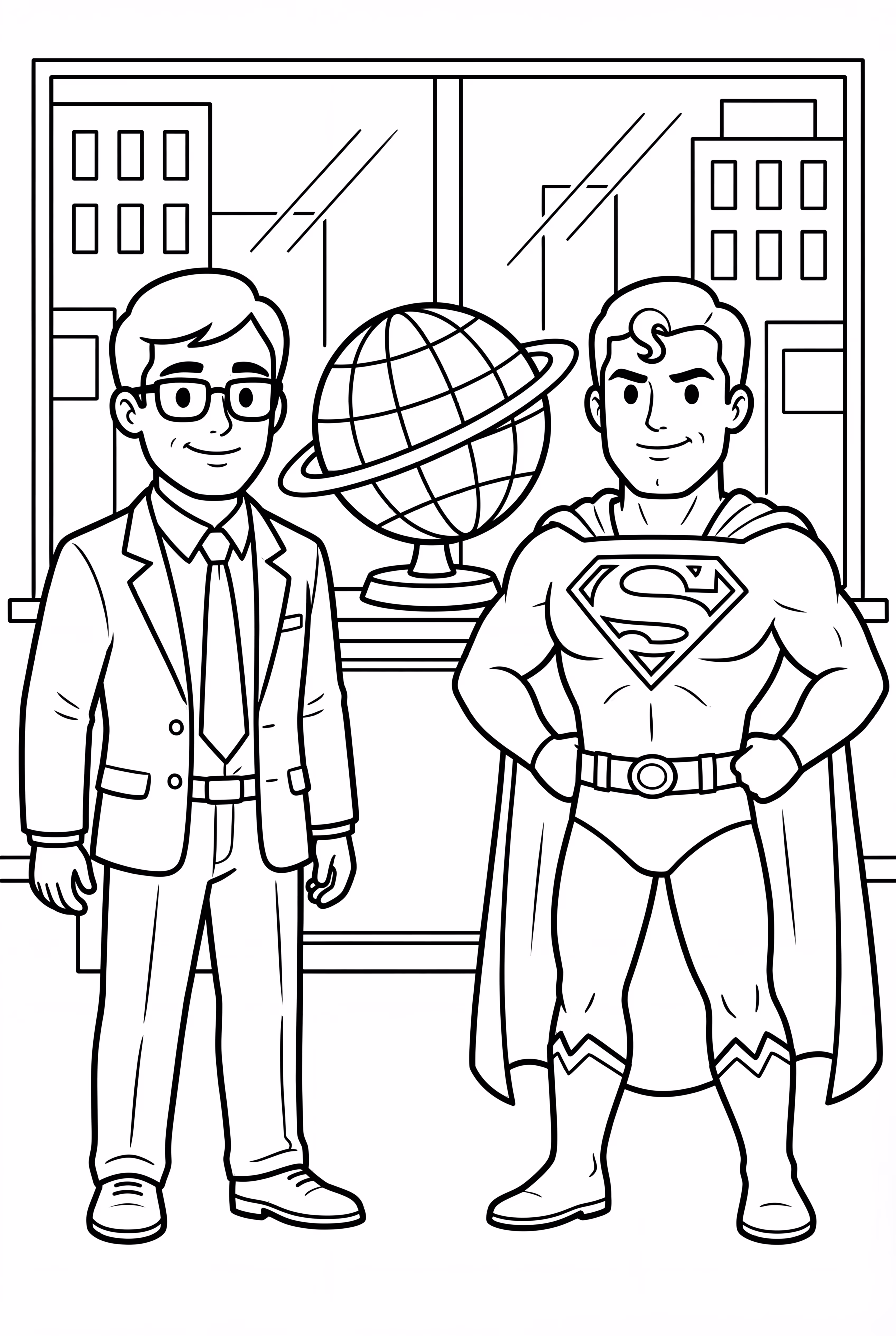 Clark Kent At The Daily Planet With Superman