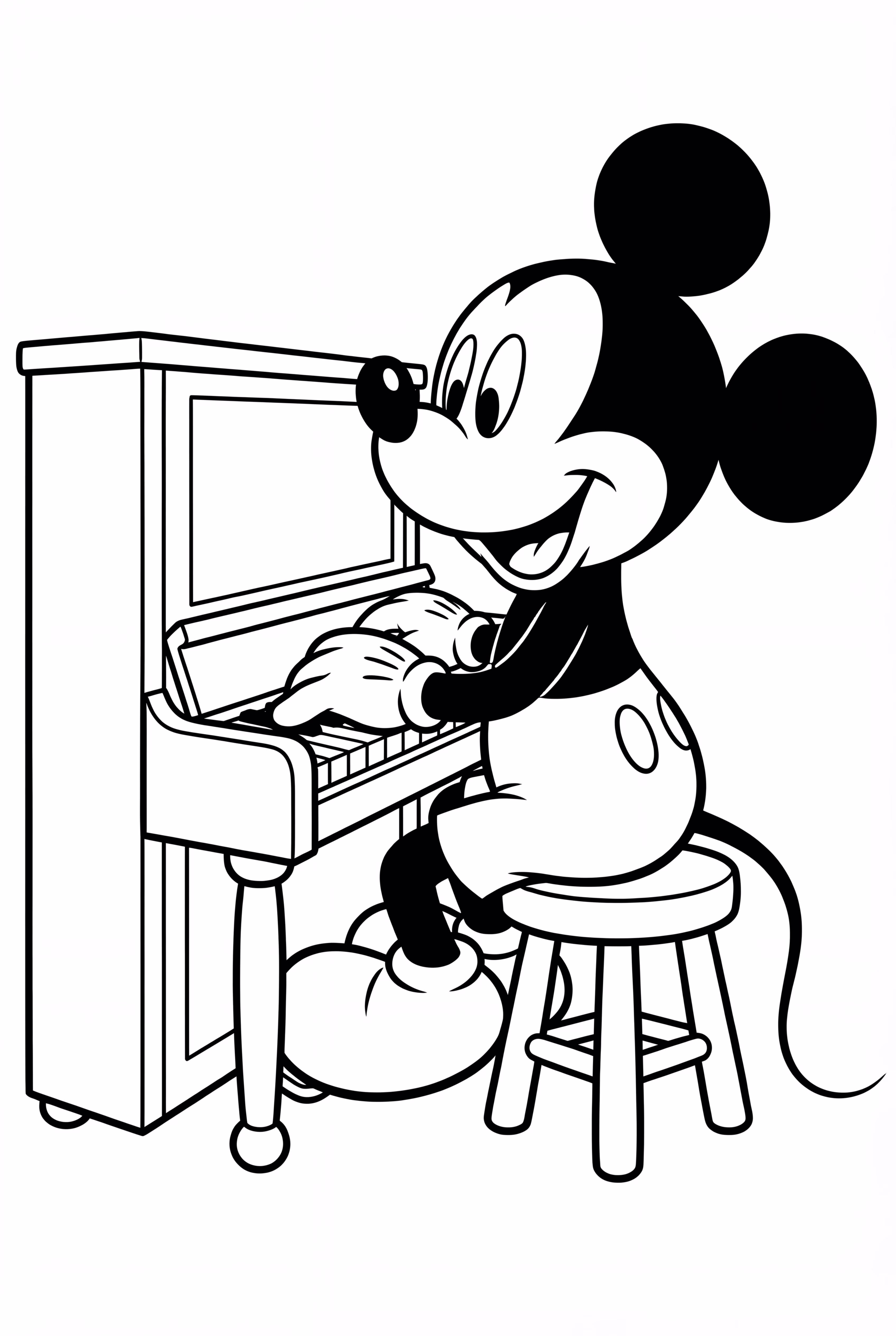 Classic Mickey Mouse Playing Piano