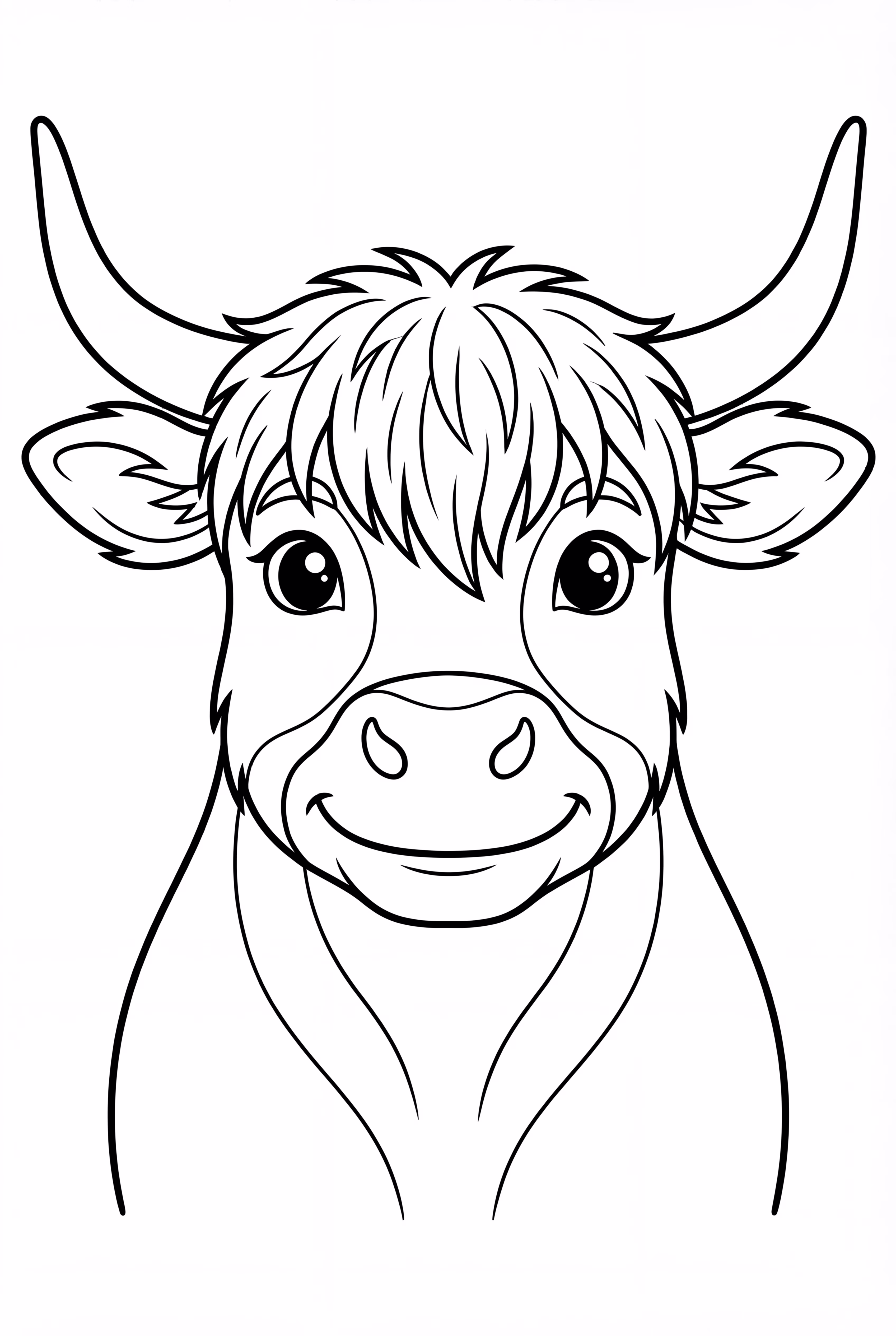 Close-up of a baby Highland cow's face