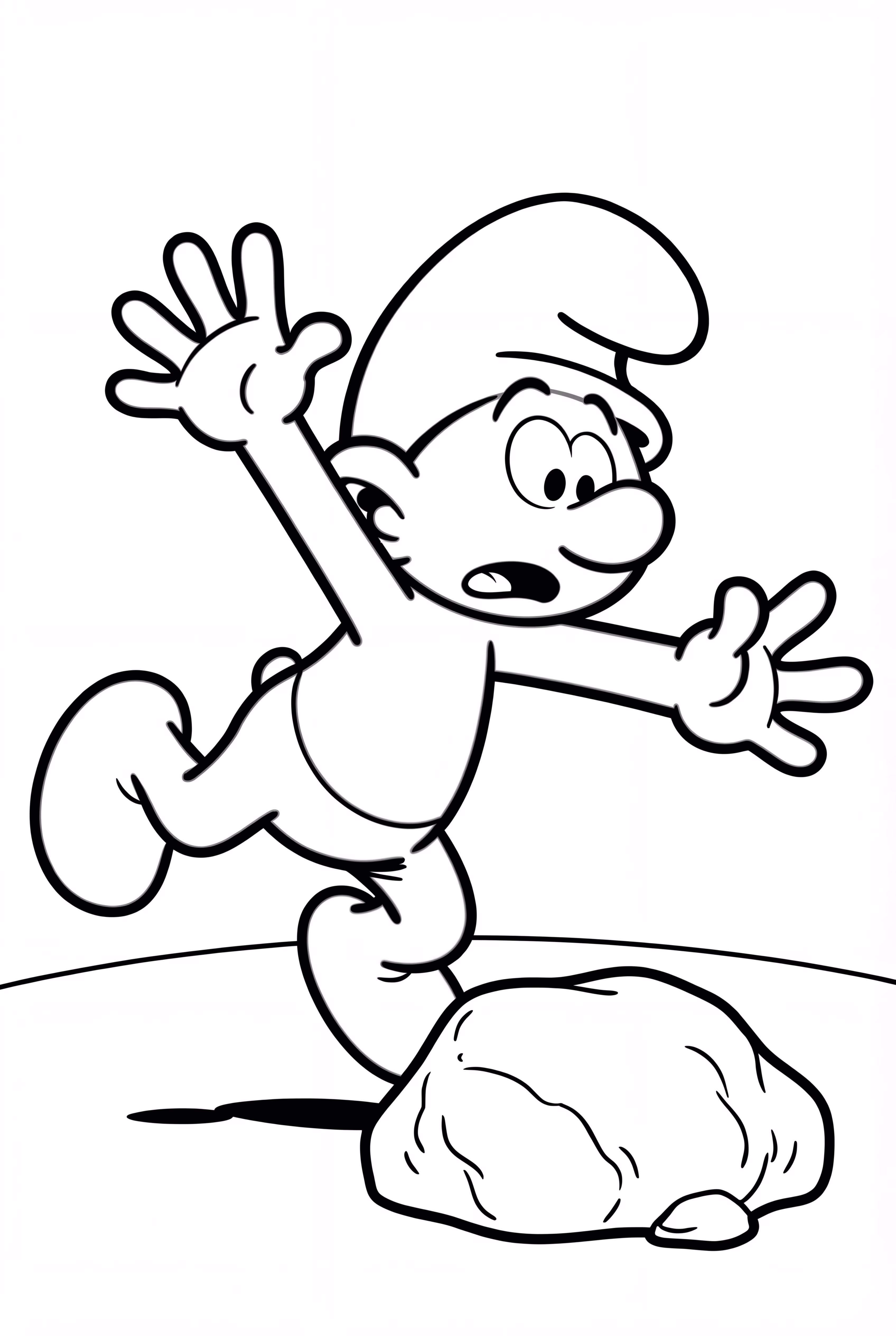 Clumsy Smurf Tripping Over A Rock
