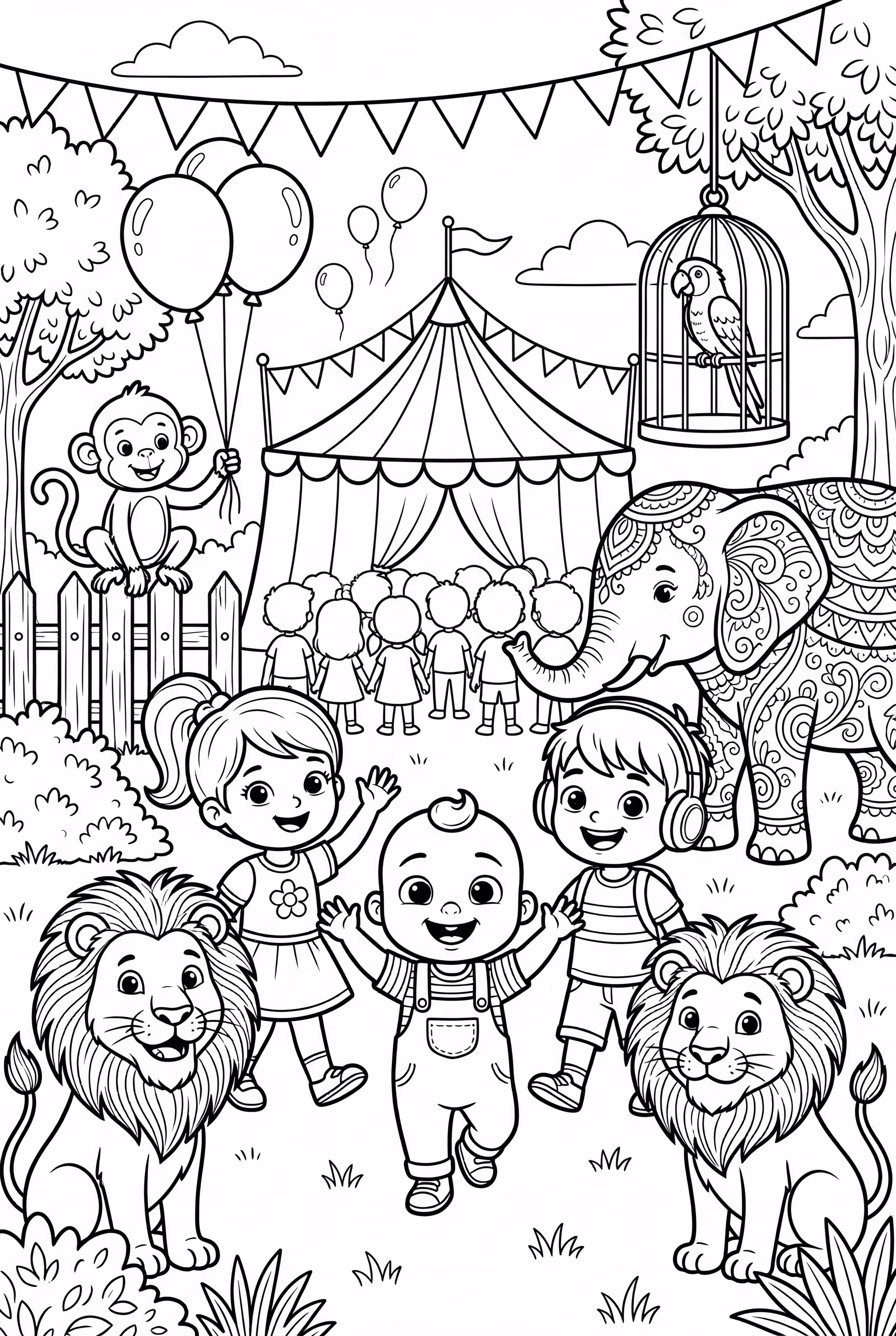 Fête des Animaux Cocomelon Avec Beaucoup d'Animaux