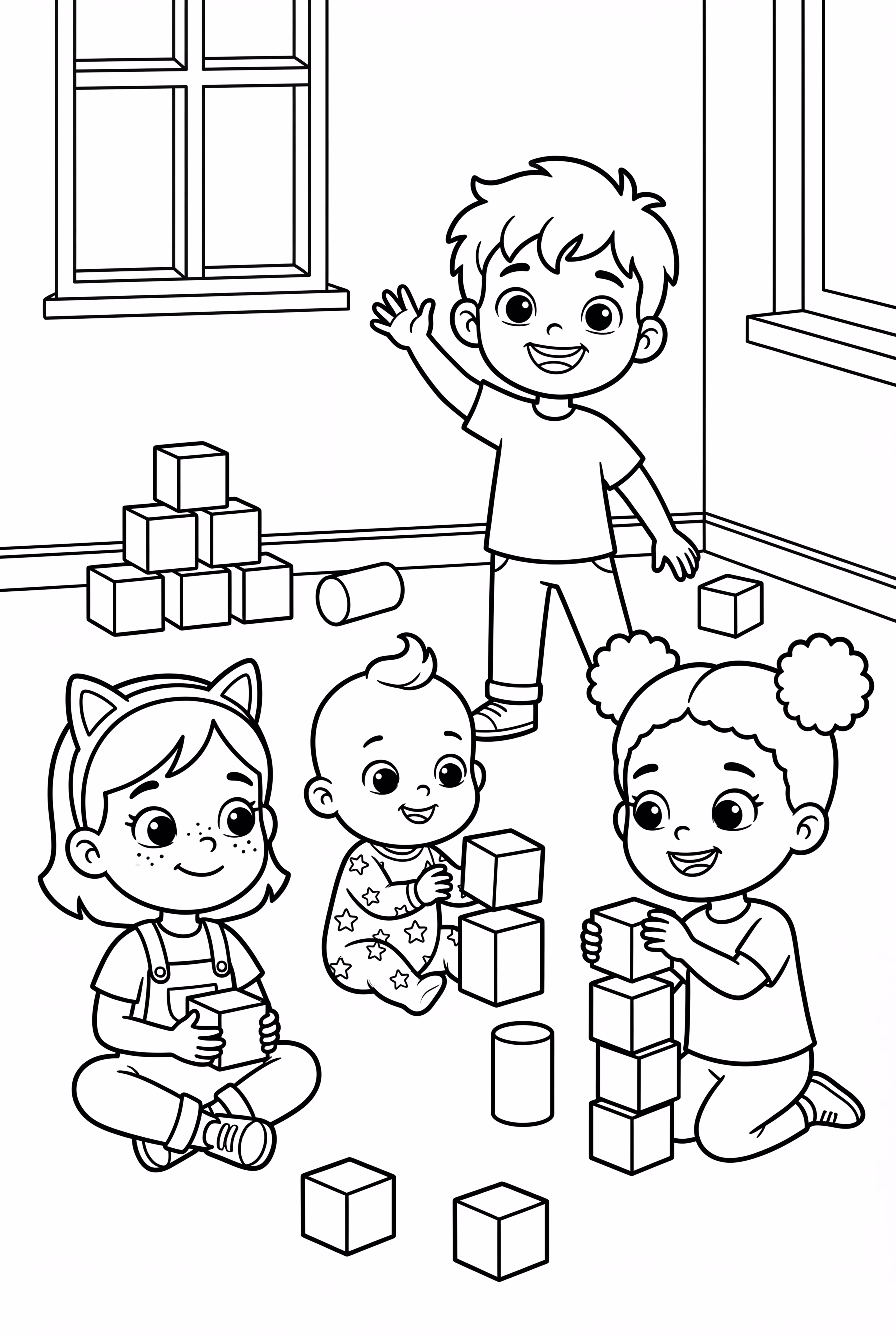 Cocomelon 用玩具積木蓋建築