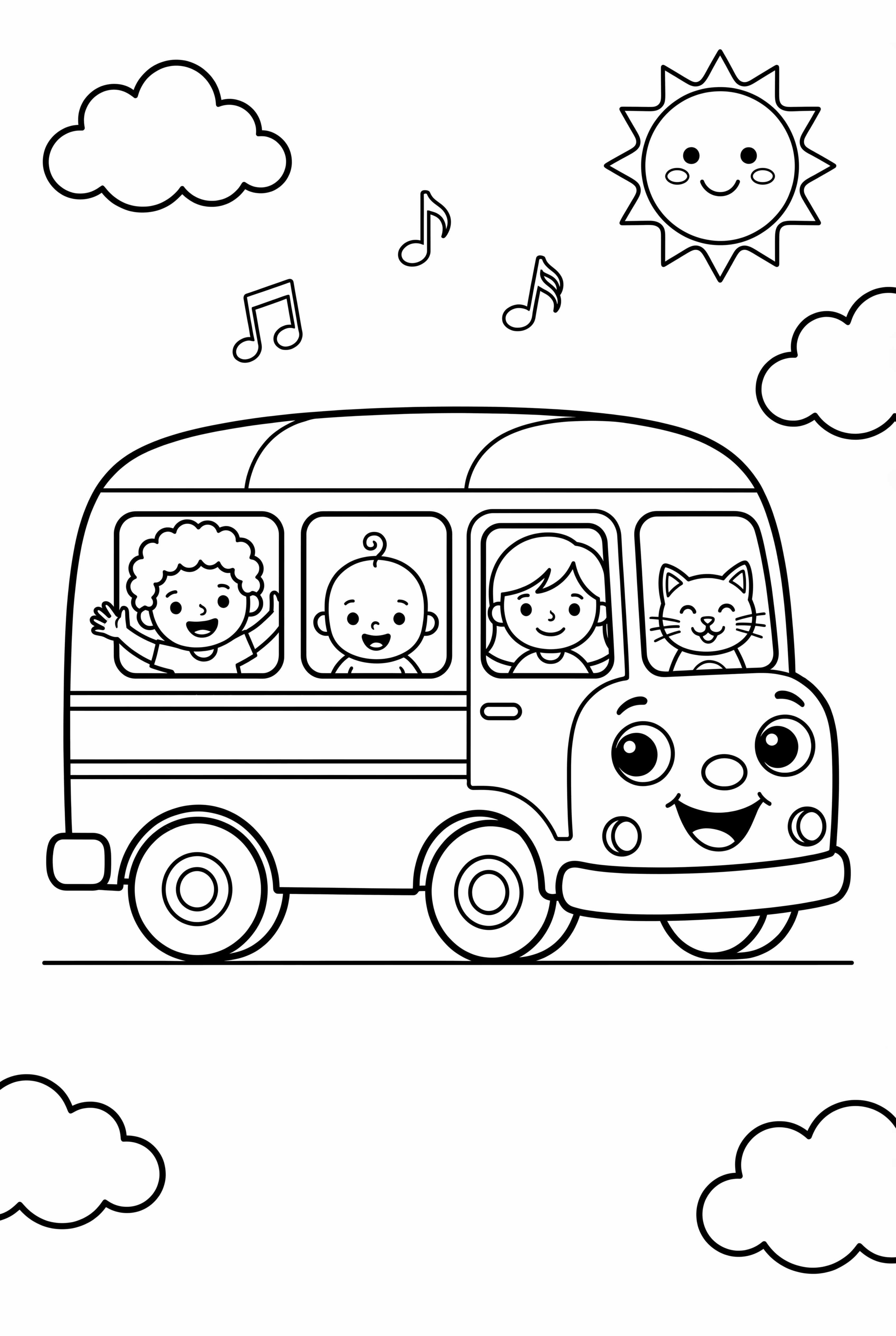 Cocomelon Riding The Wheels On The Bus