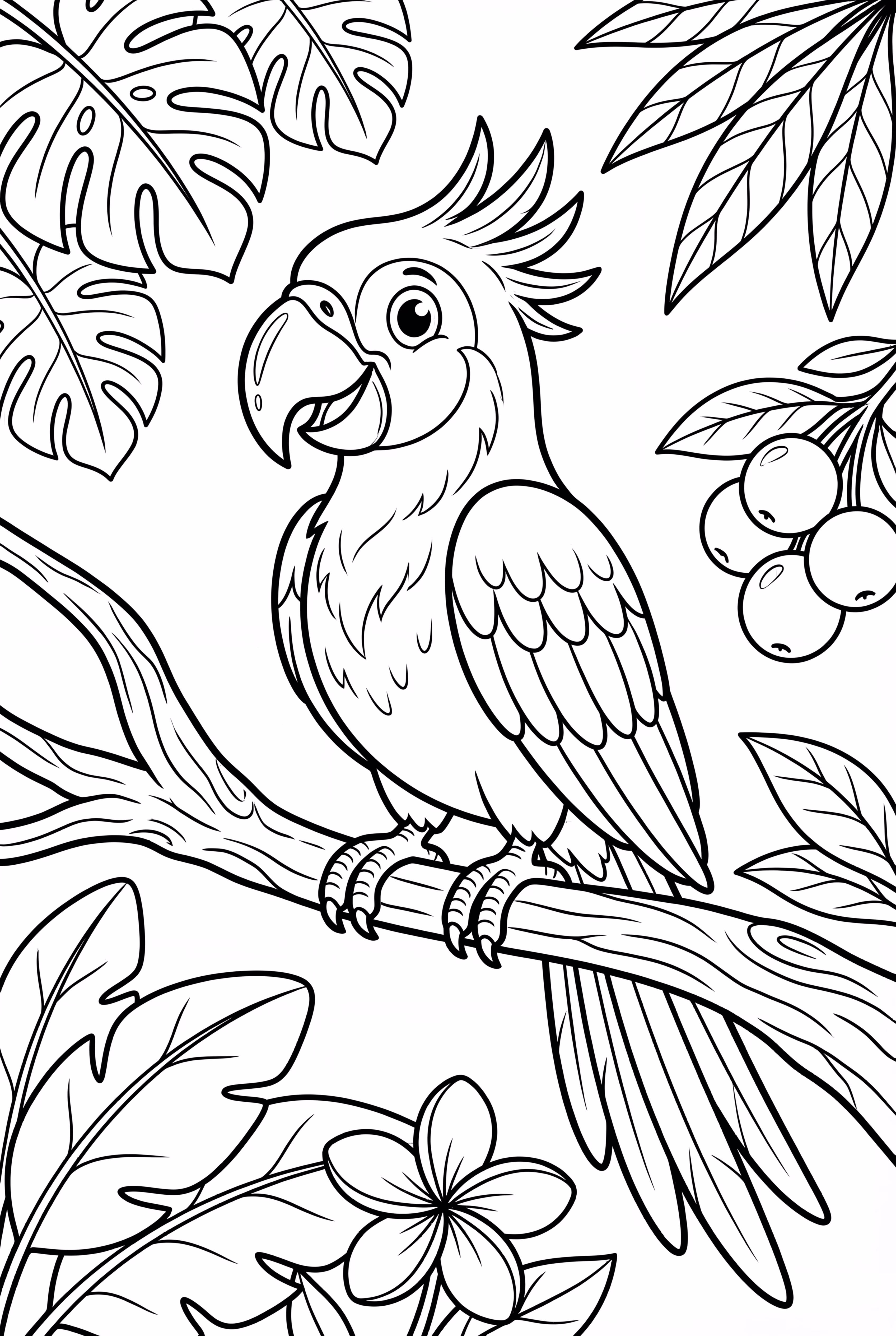 Loro Colorido en un Bosque Tropical