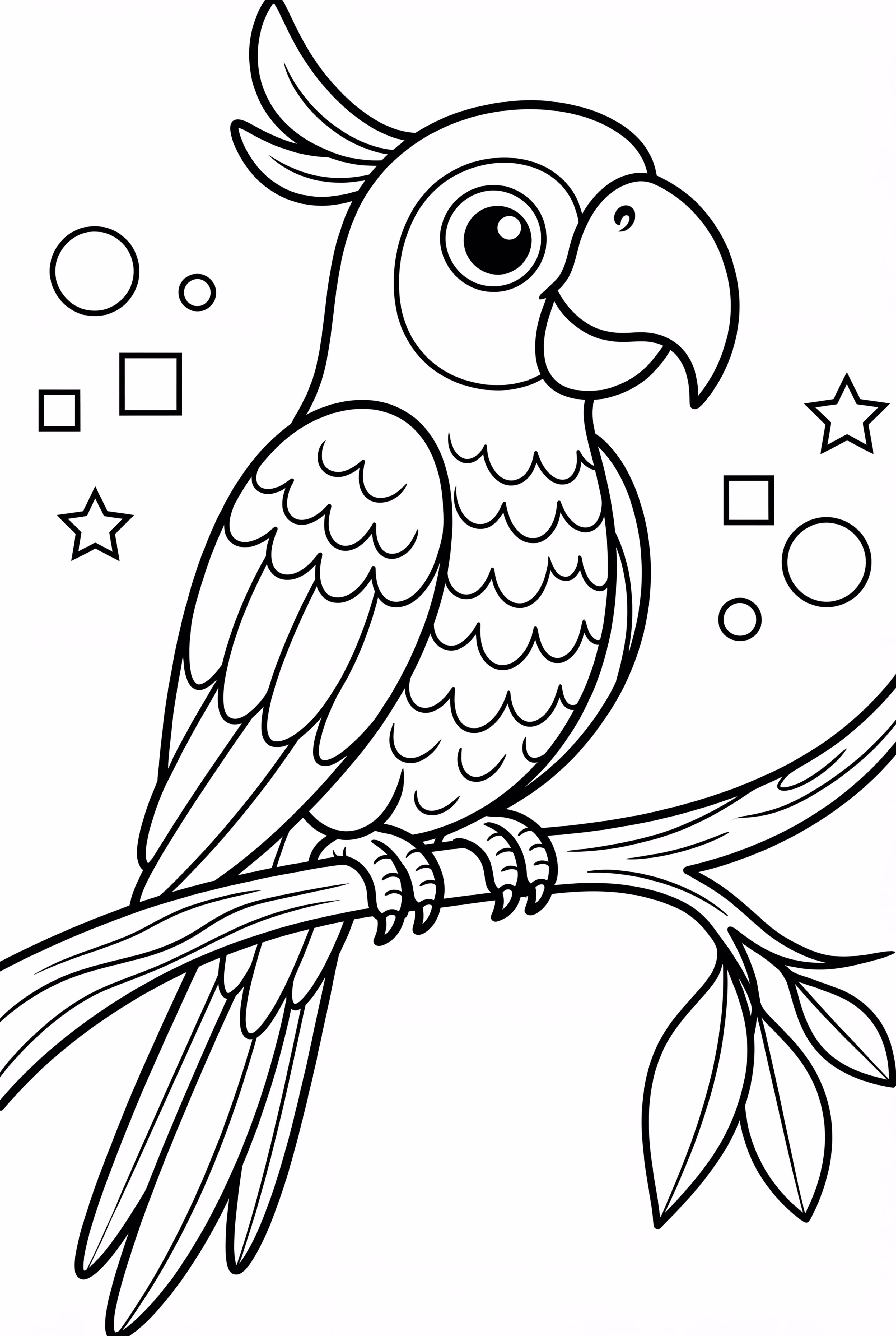 Colorful Parrot in a Tropical Forest