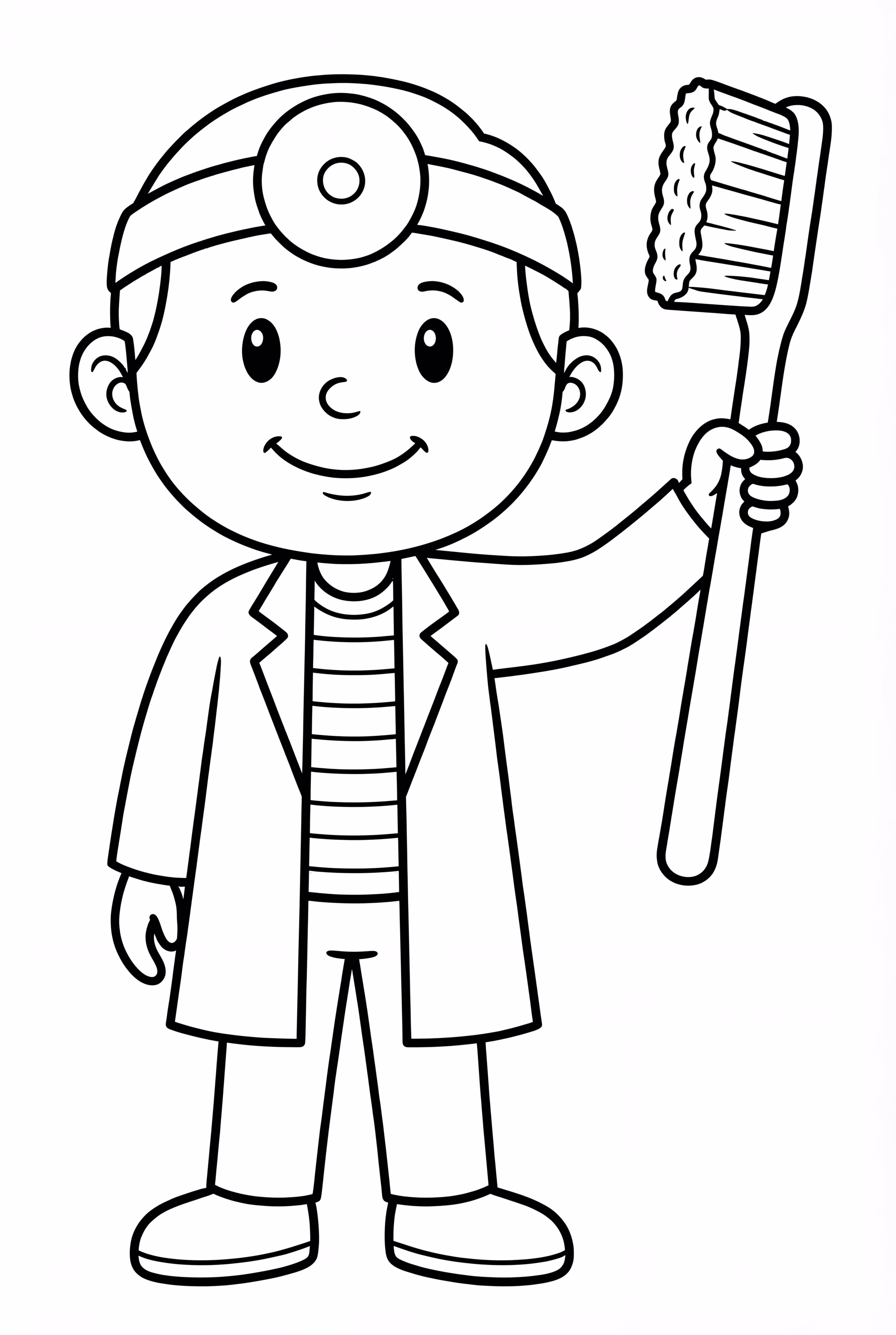 Community Helpers Dentist Holding A Toothbrush