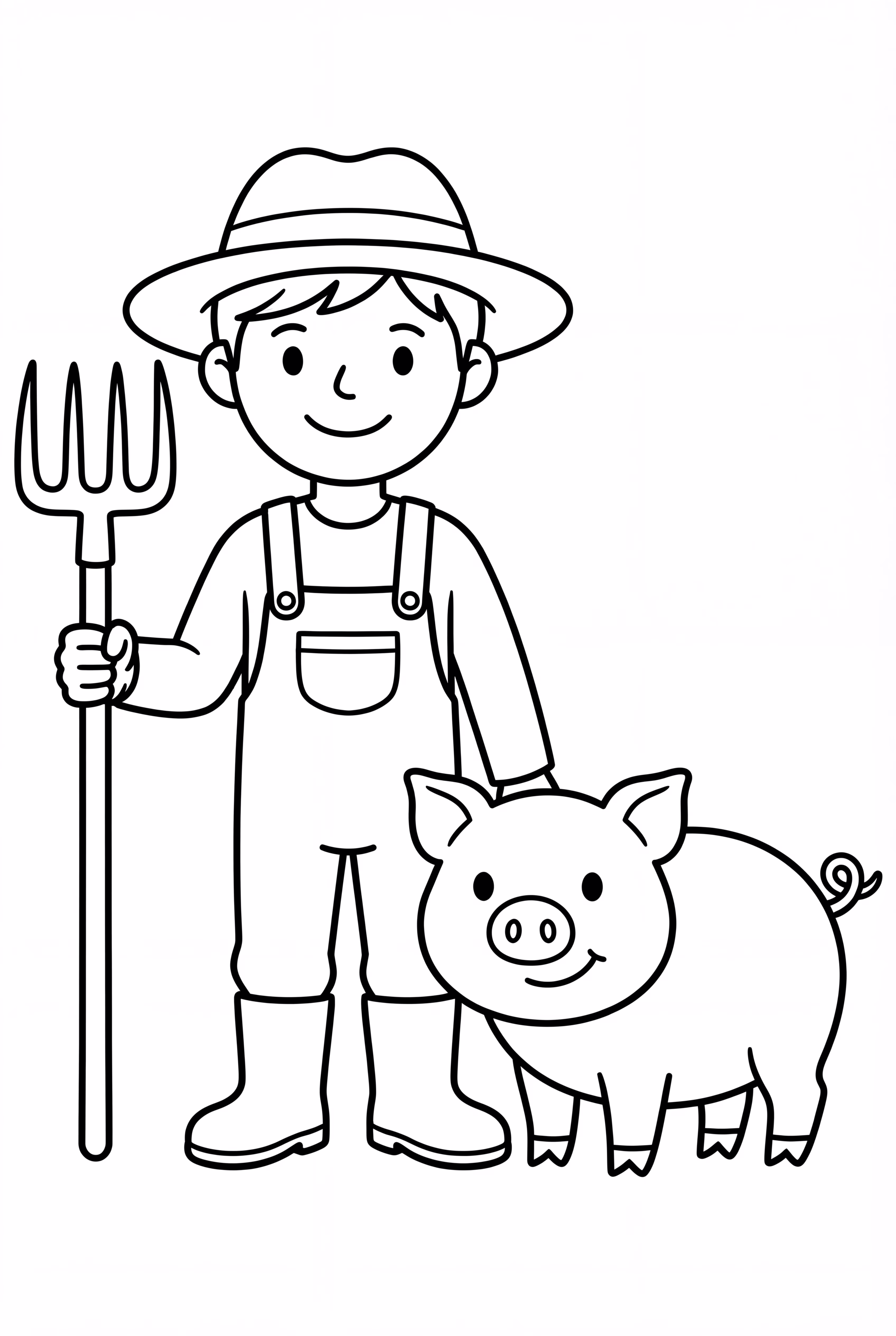 Gemeinschaftshelfer Bauer und ein Schwein