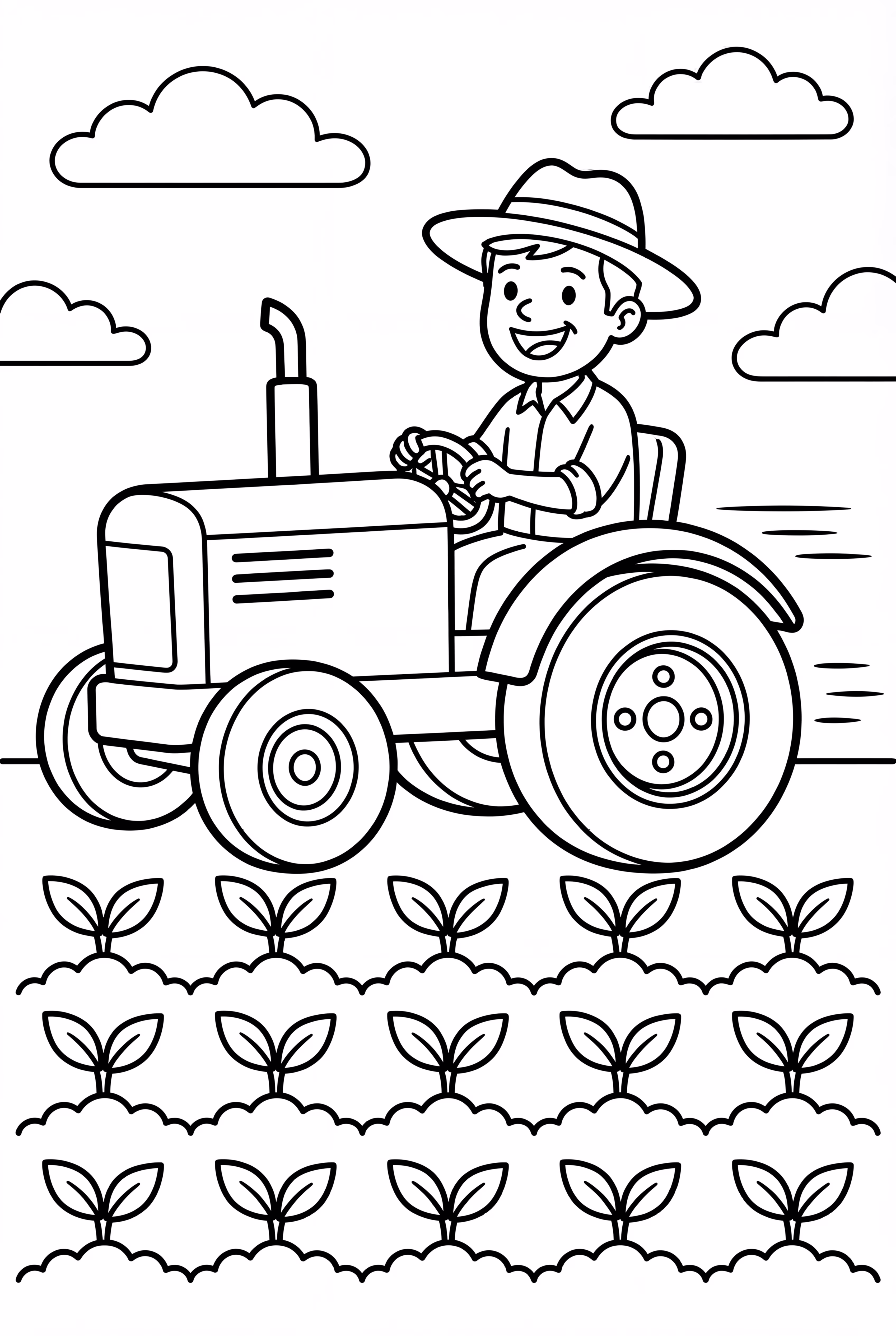 커뮤니티 도우미 트랙터를 탄 농부