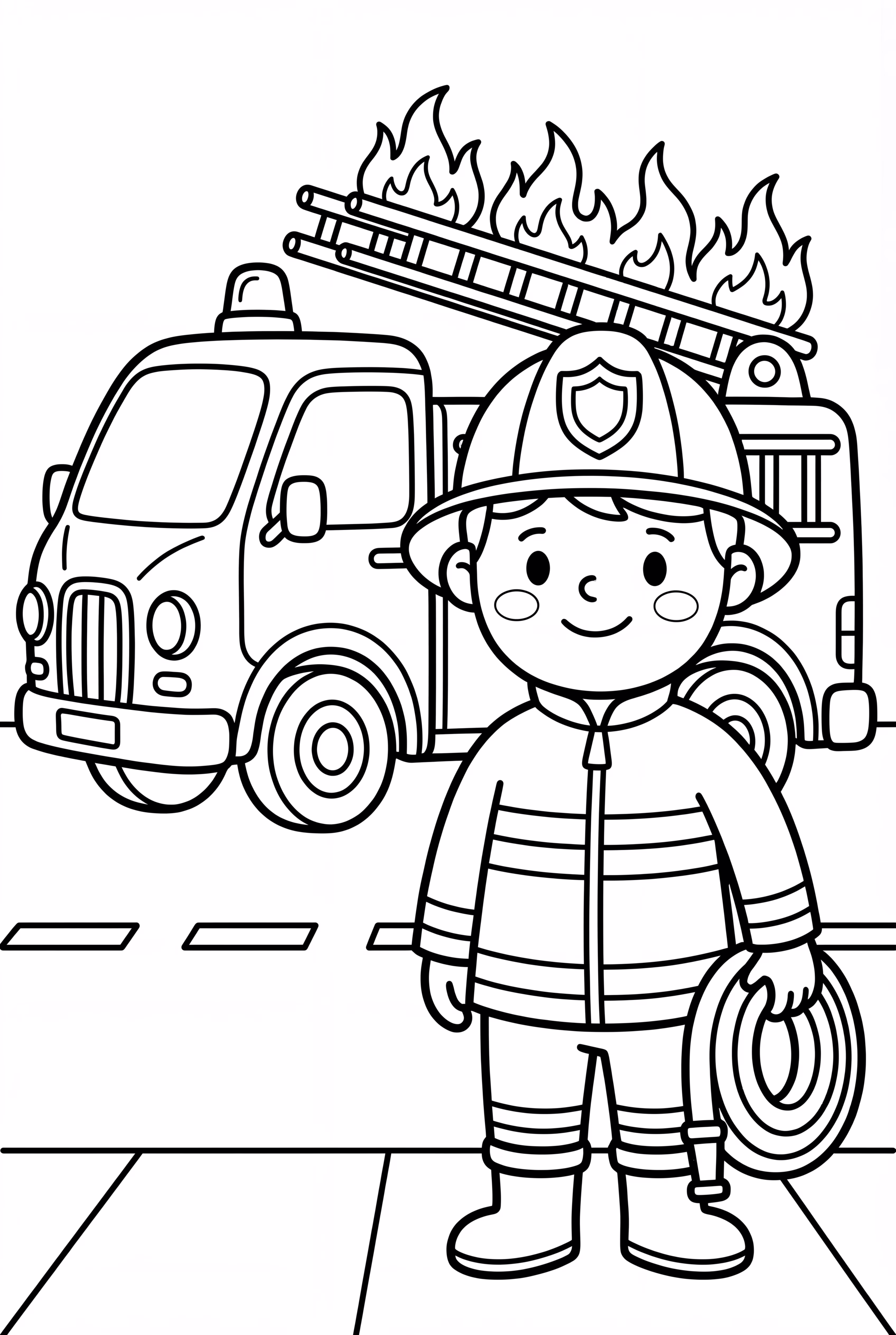 Community Helpers Firefighter And Fire Truck