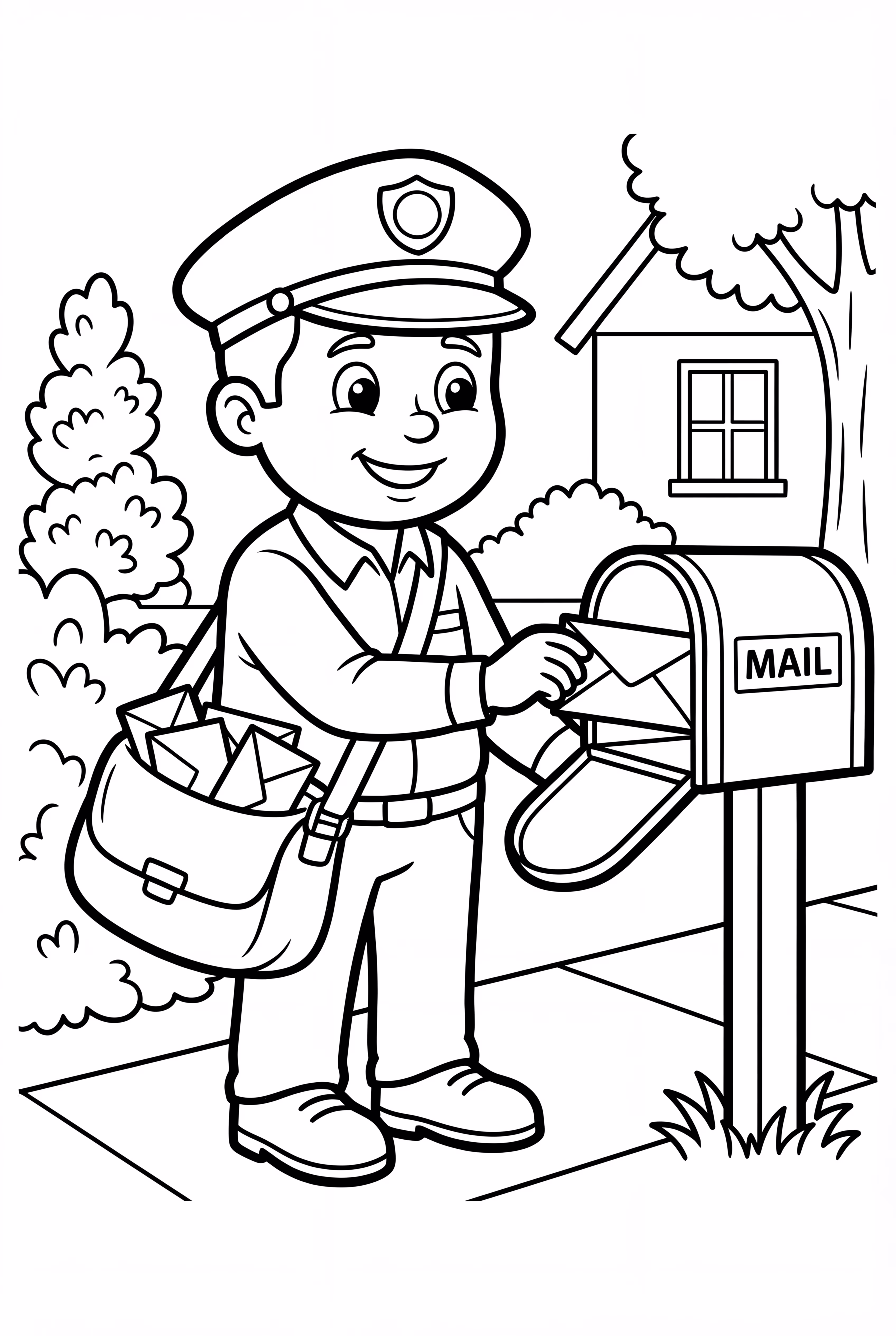 Community Helpers Mail Carrier Delivering Letters