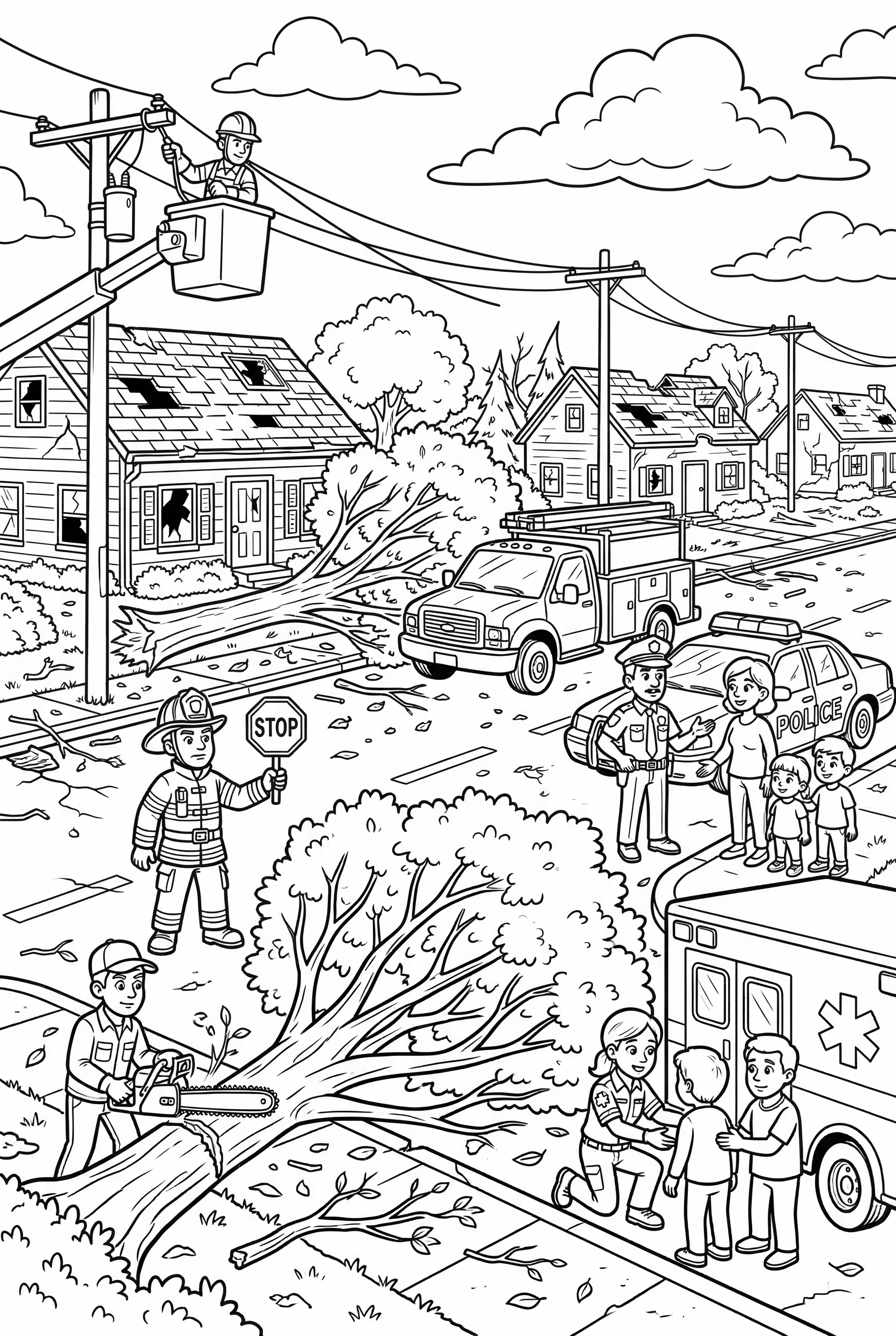 Community Helpers Working After A Storm