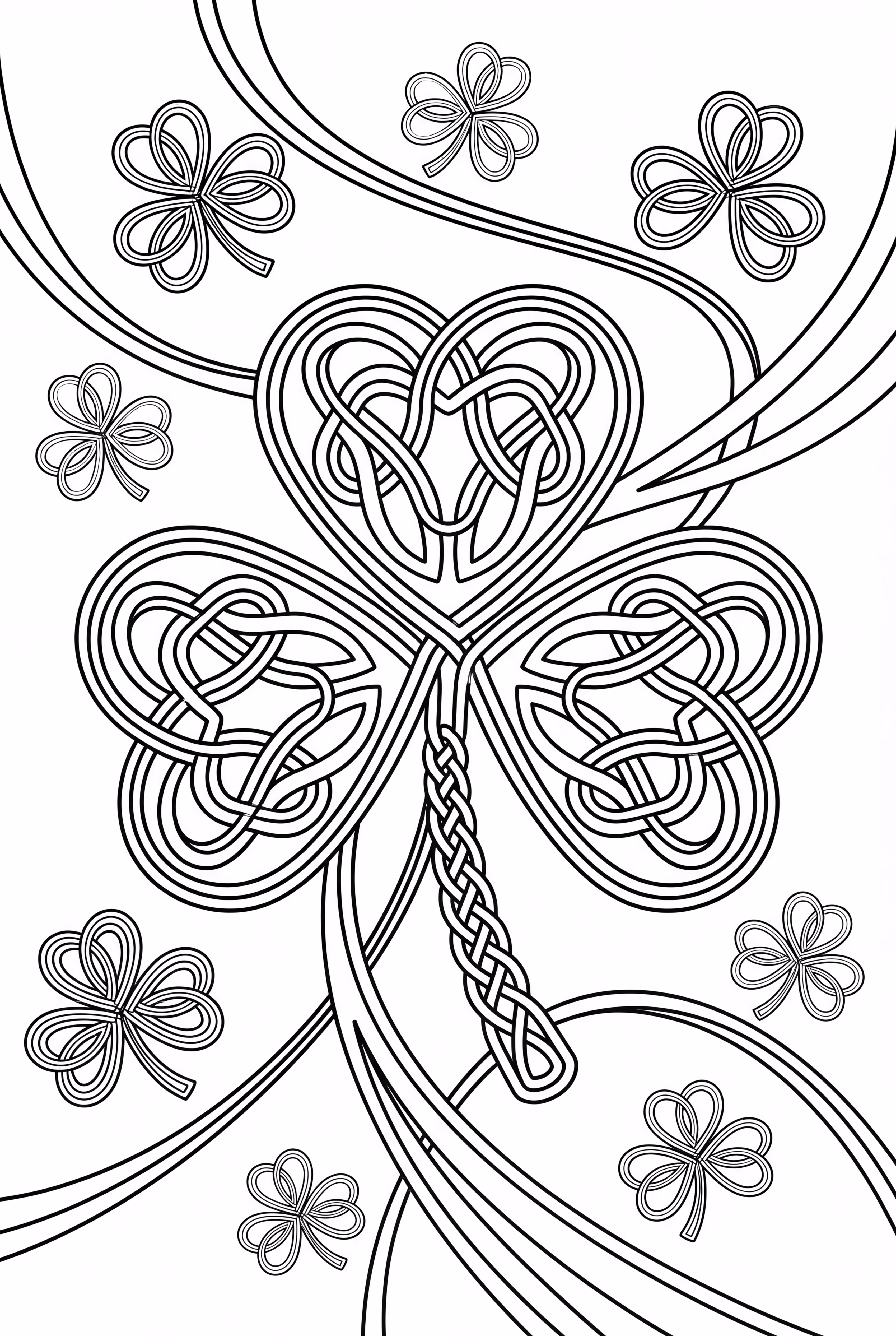 Complex Celtic Knotwork Shamrock