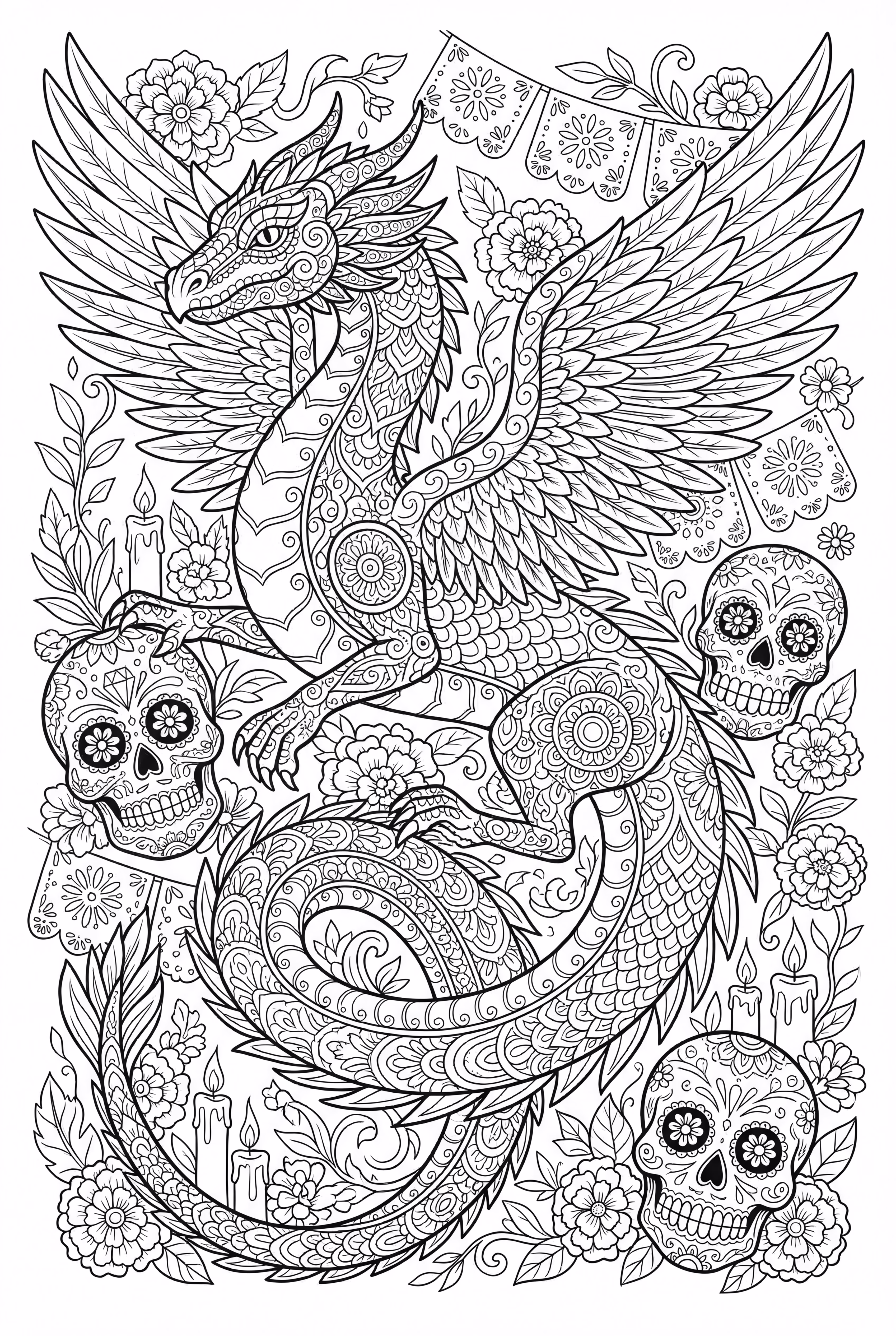 Dragon Alebrije complexe de la Fête des Morts