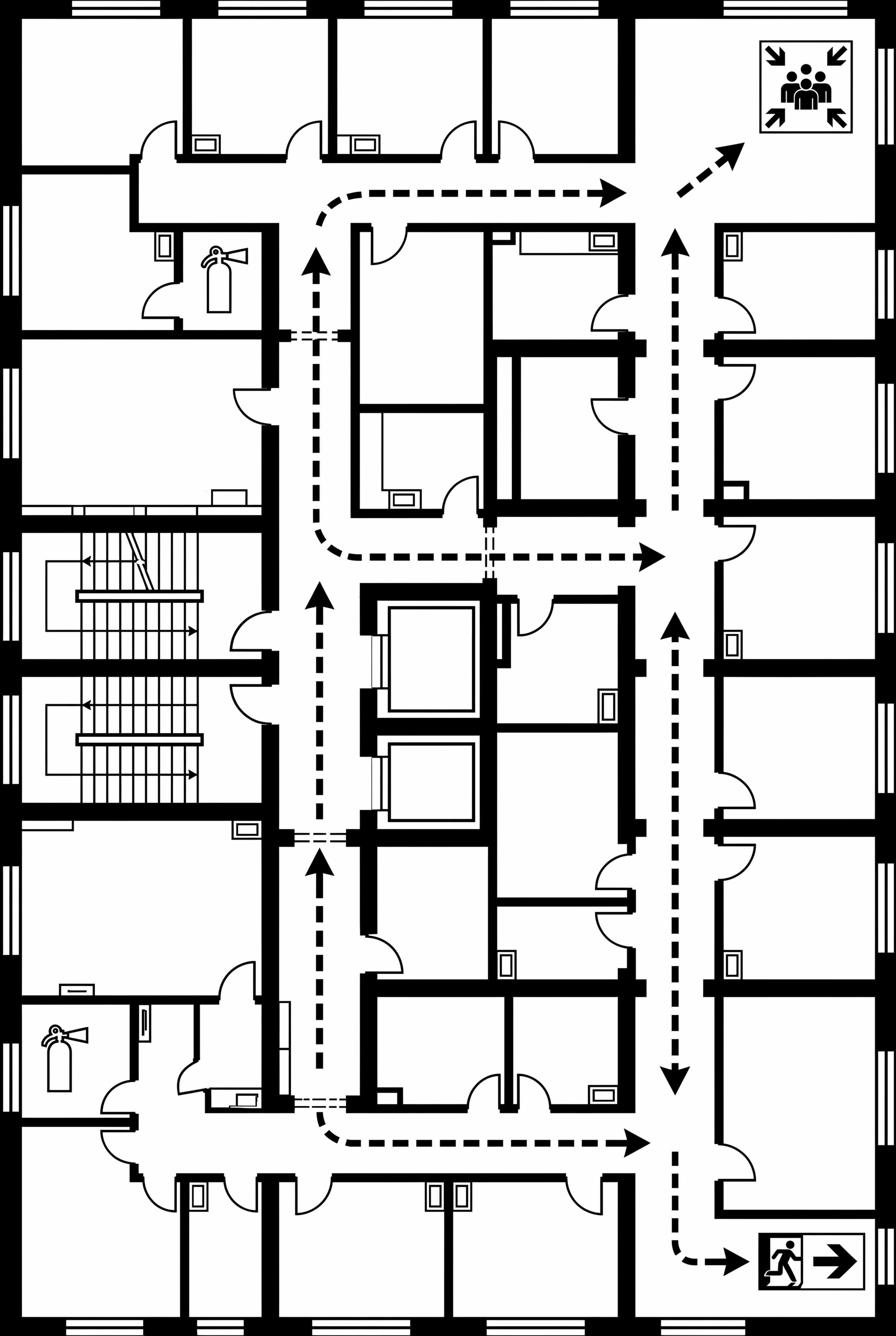 复杂消防安全逃生路线图
