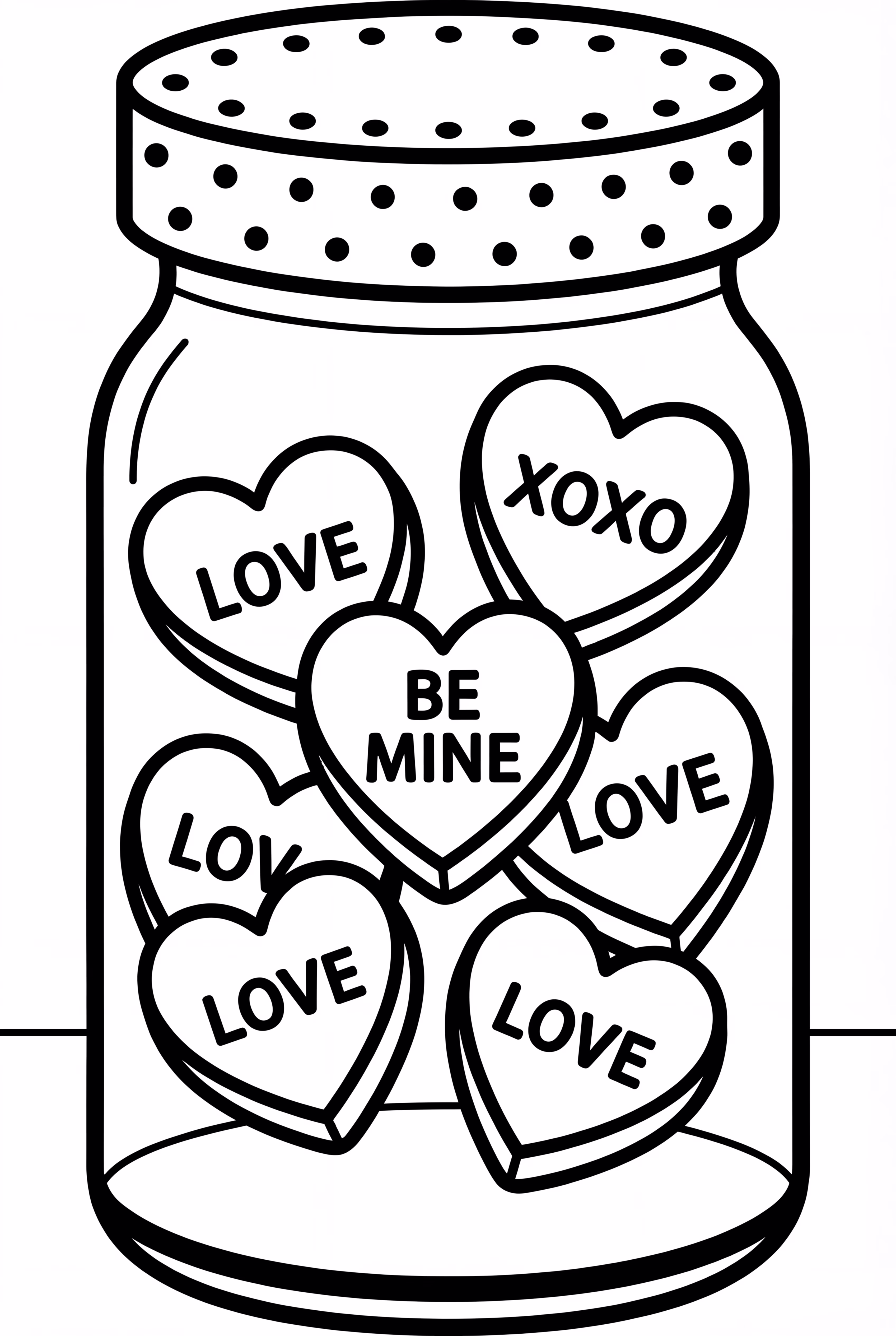 Conversation Hearts In Jar