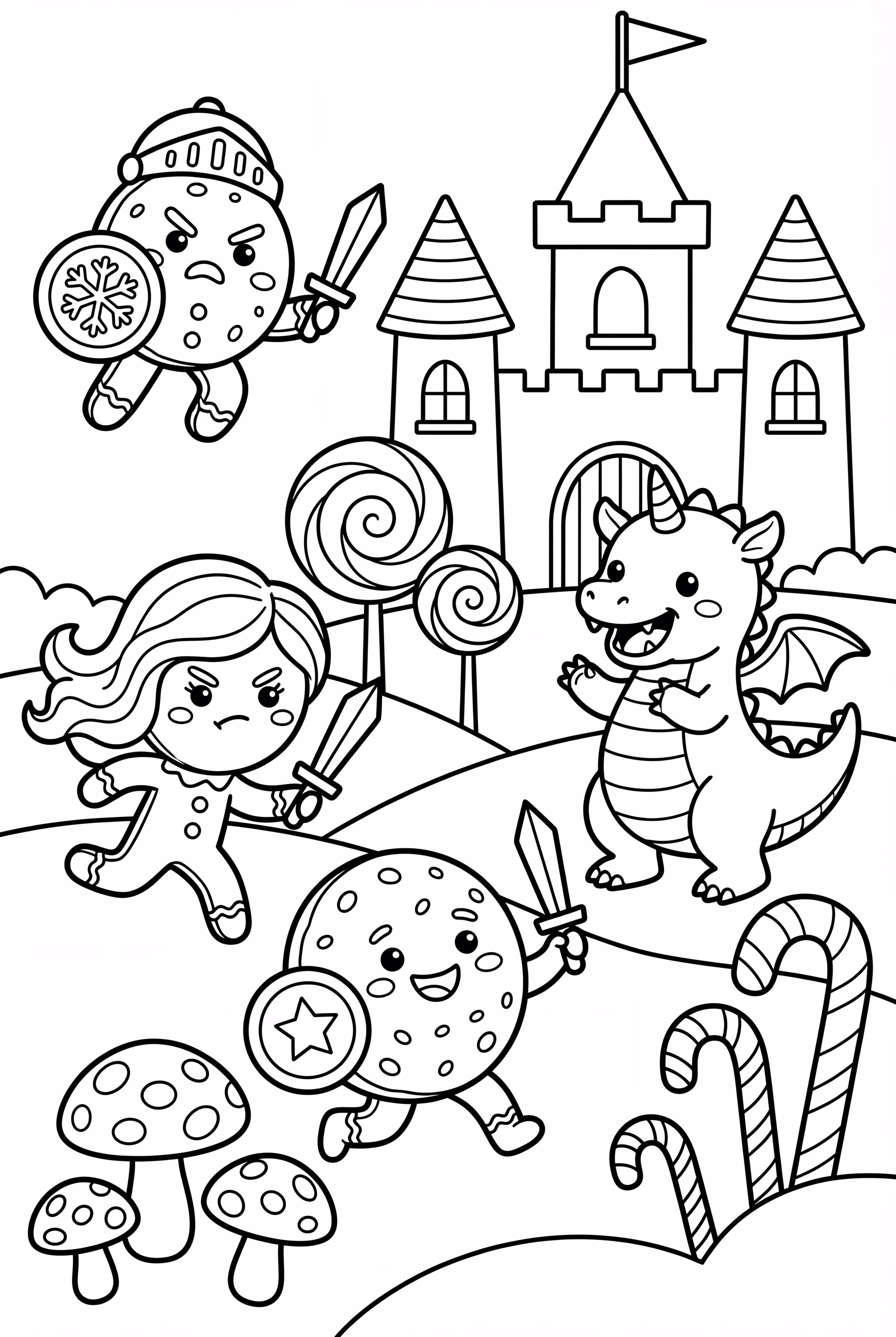 饼干们在《饼干跑王国》中与龙战斗