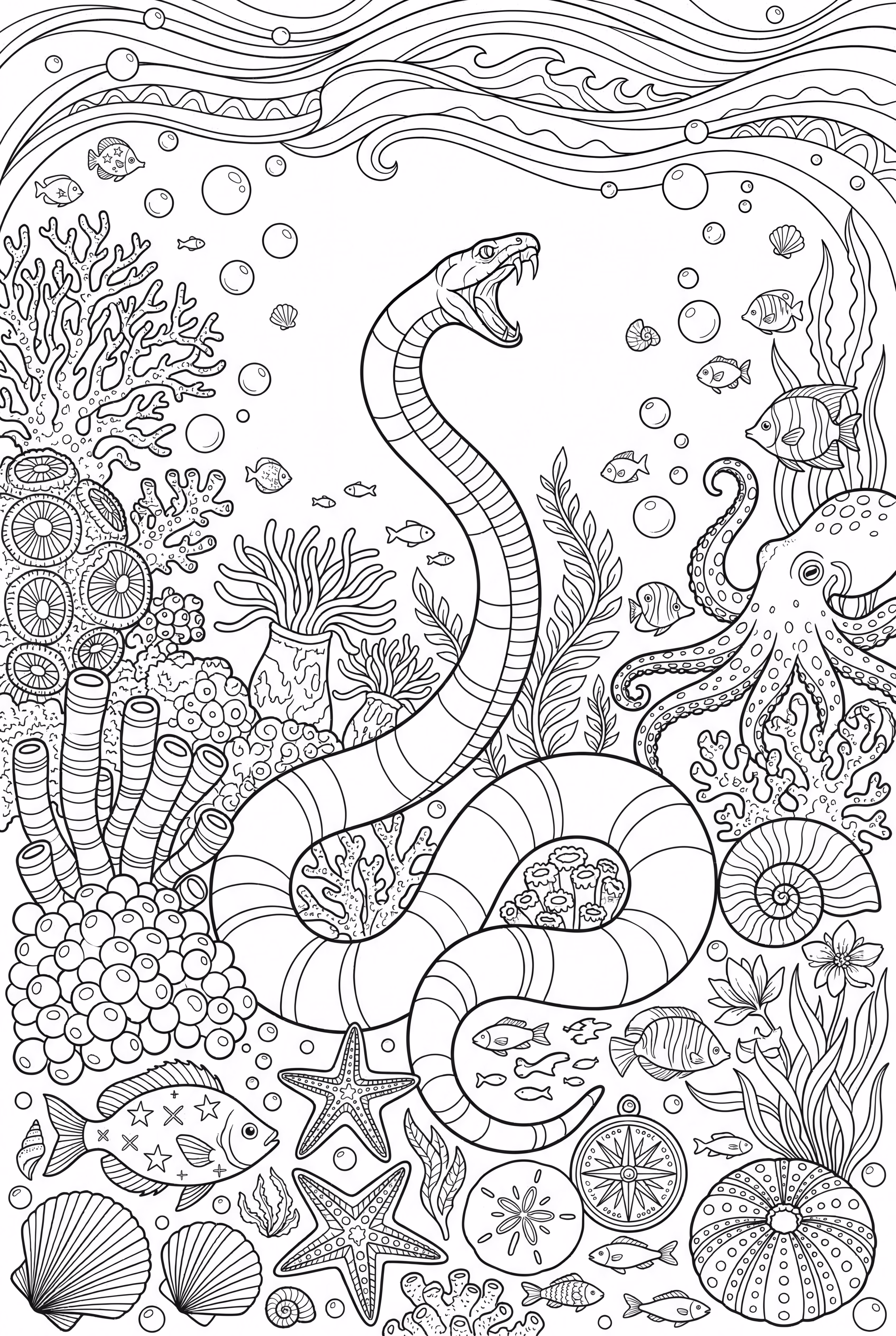 Cobra Coral do Mundo Subaquático