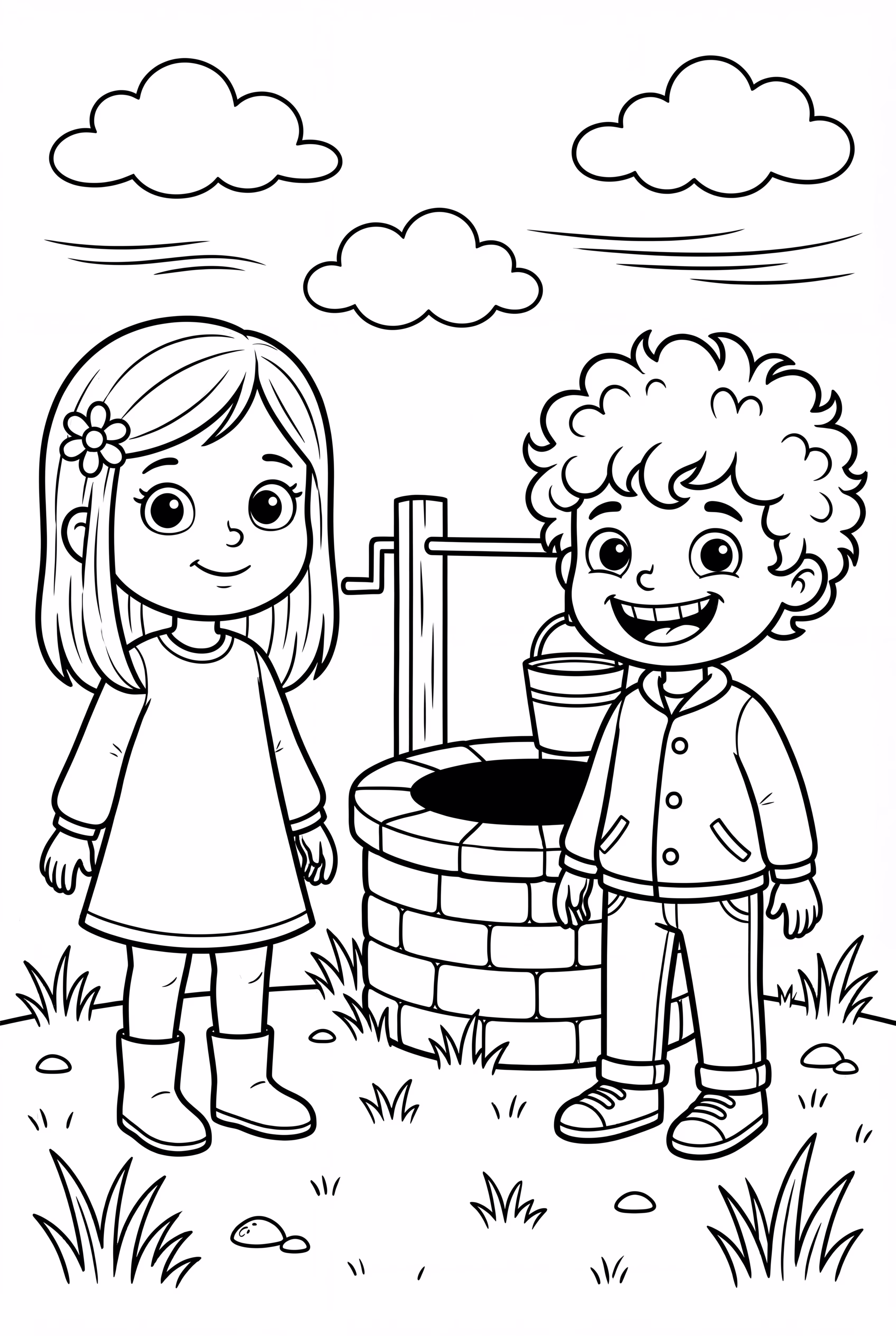 Coraline And Wybie By The Old Well