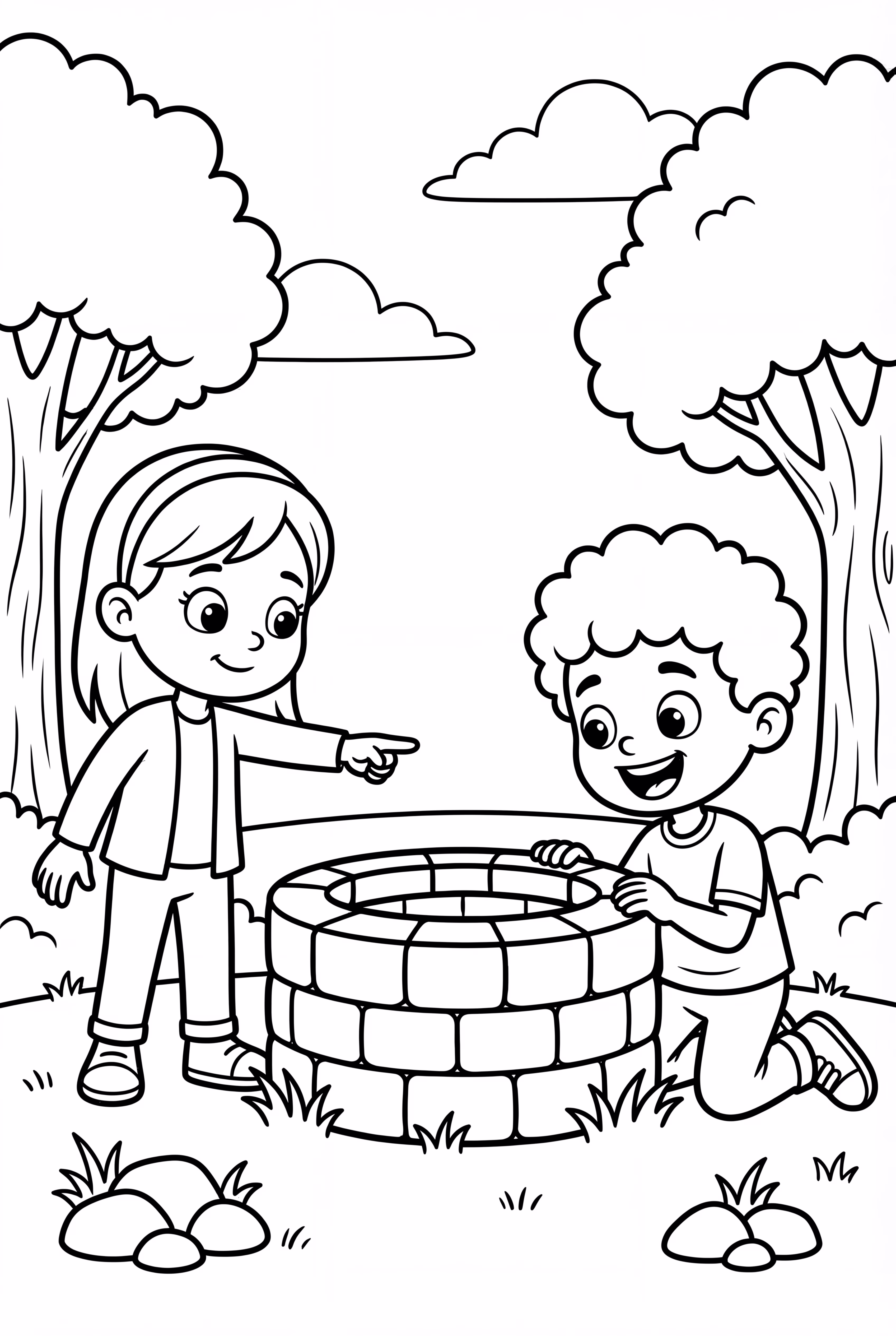Coraline And Wybie Searching The Well