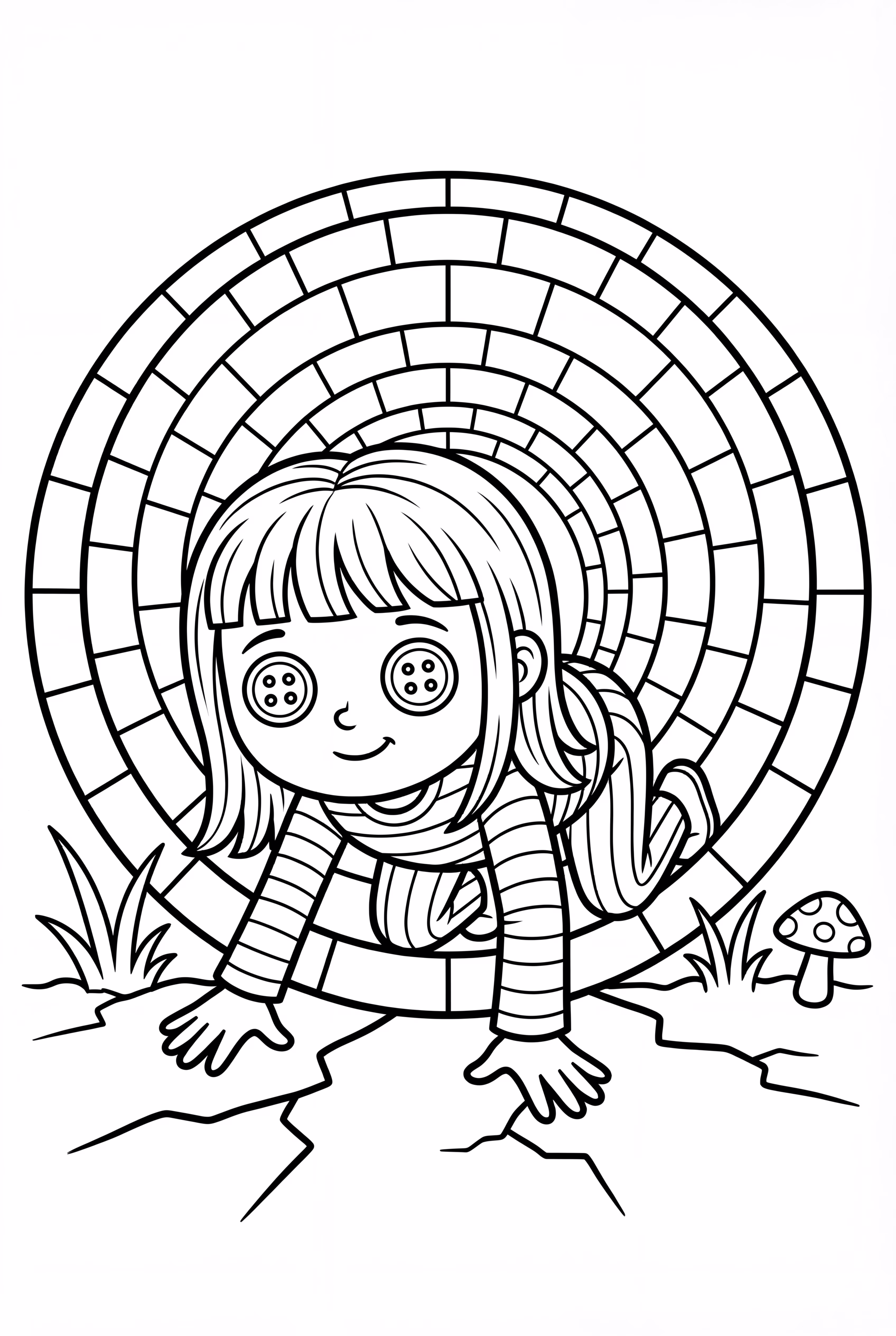 Coraline Crawling Through The Tunnel