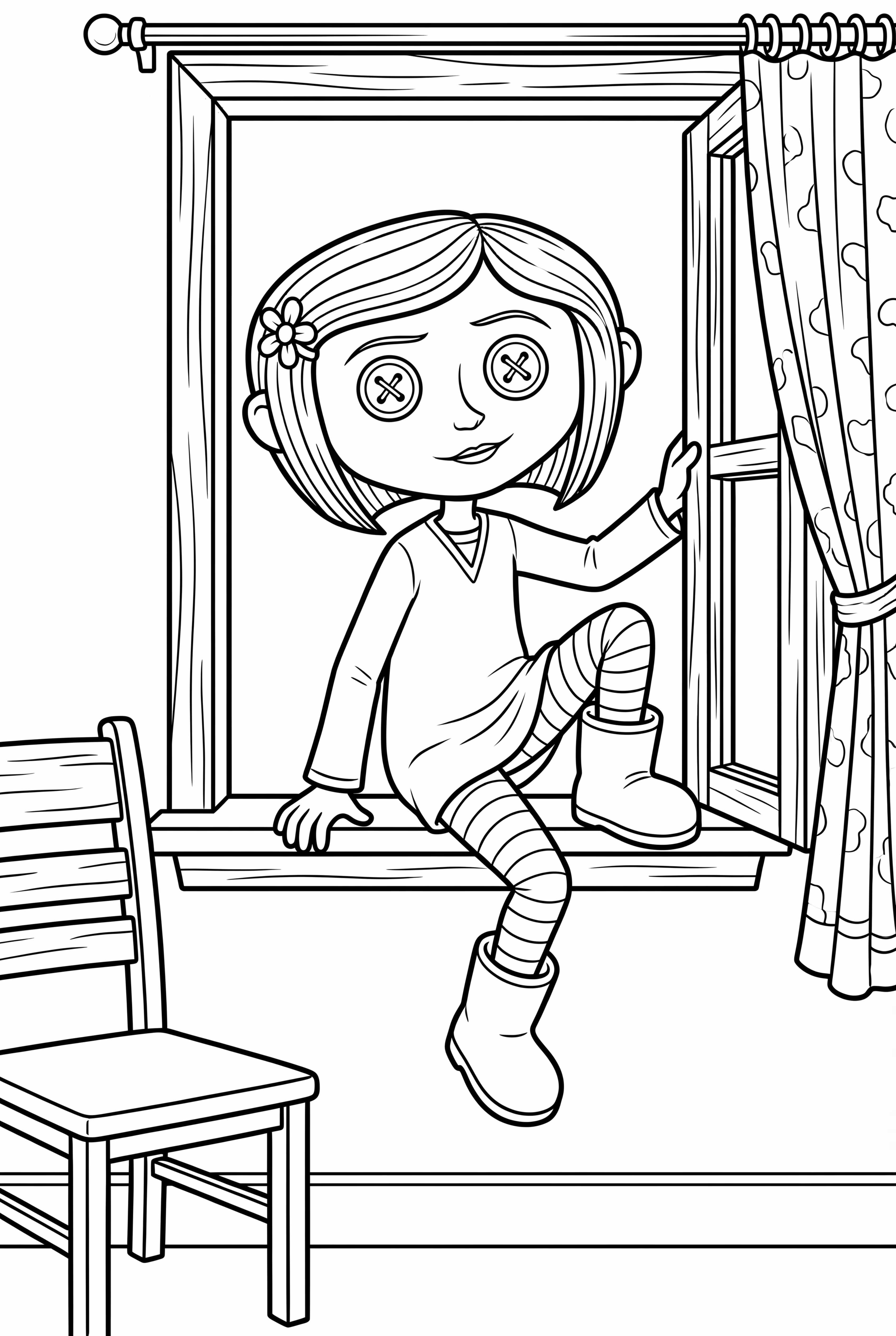 Coraline Escaping Through The Window