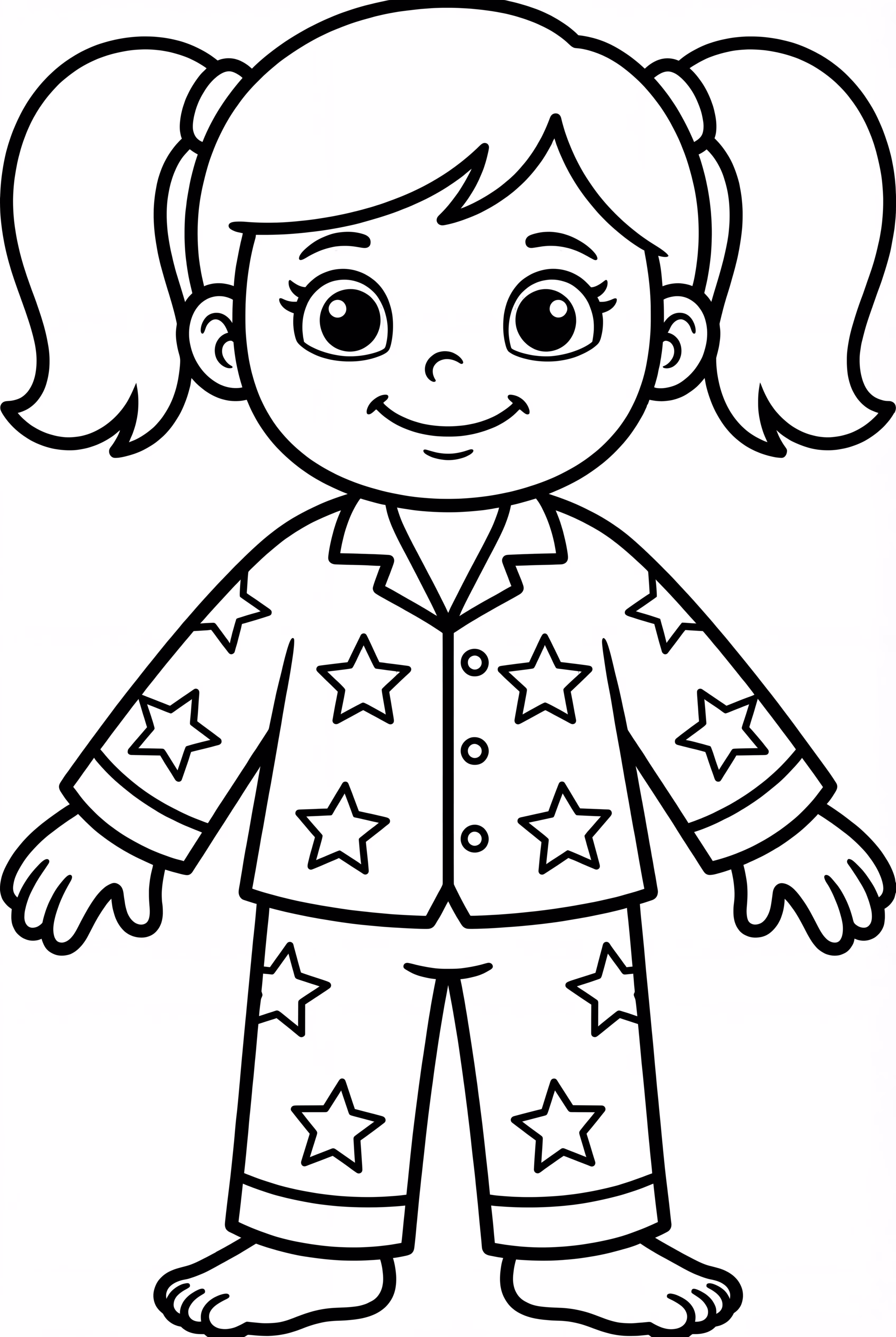 Coraline Wearing Starry Pajamas