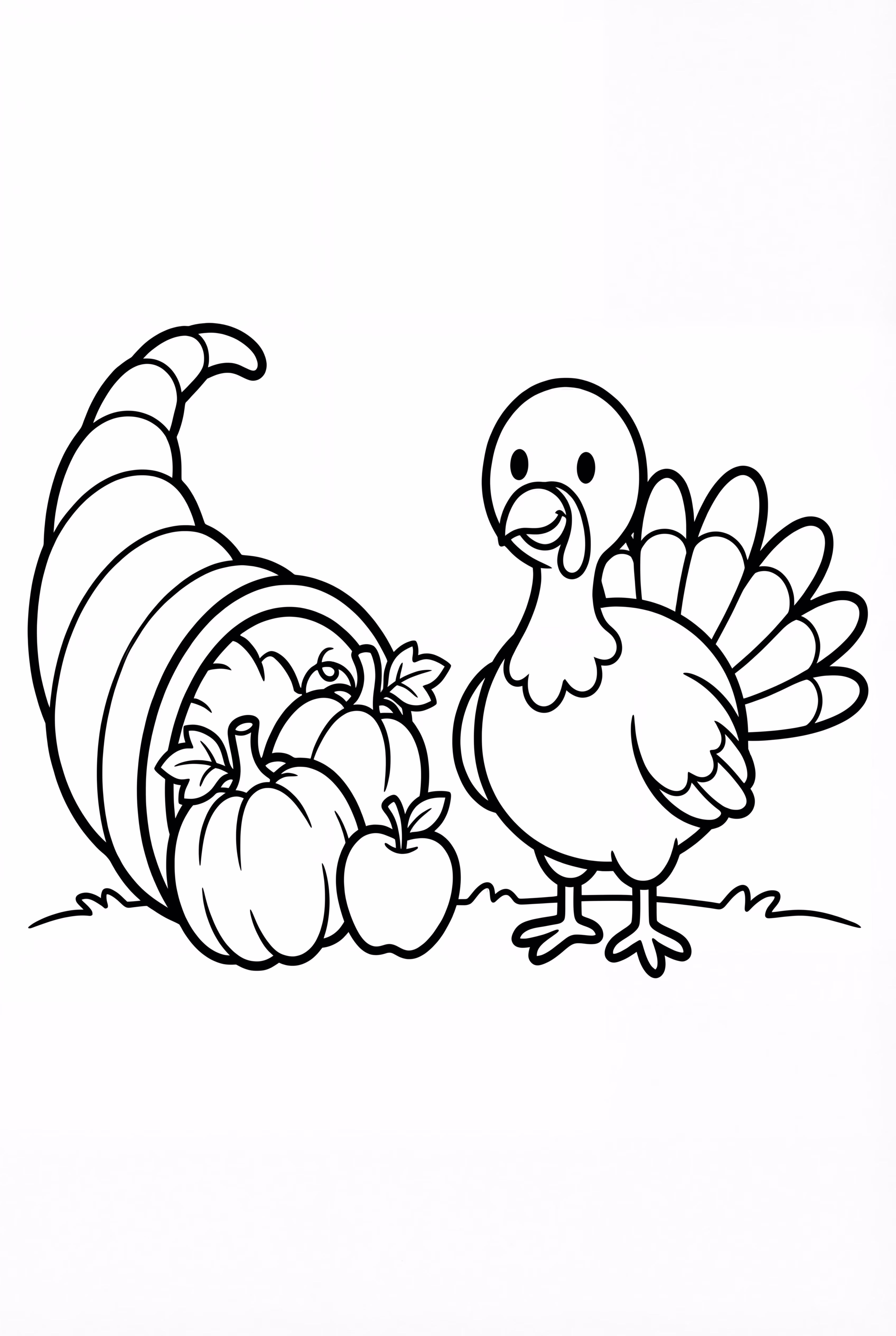 Cornucopia And A Friendly Turkey