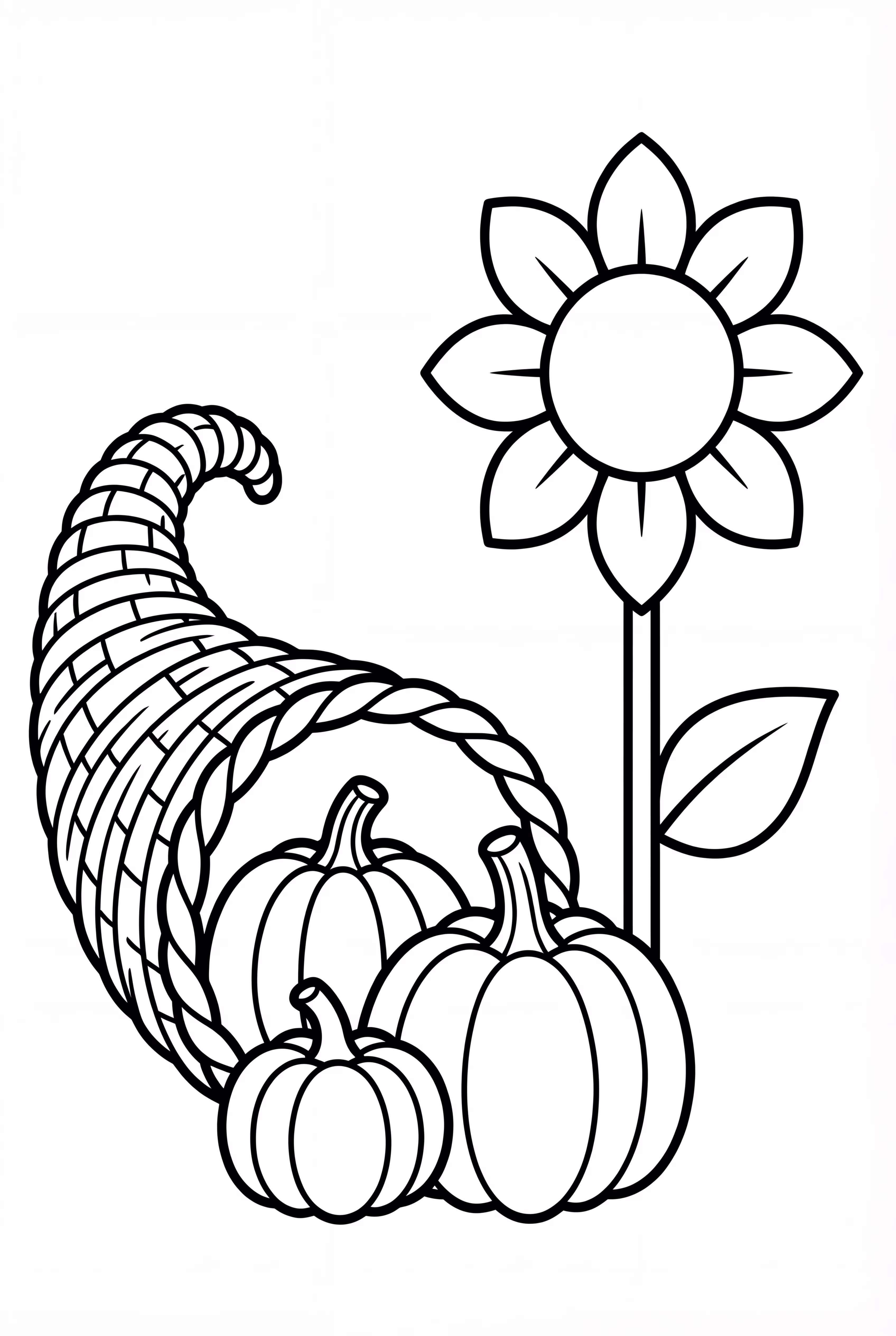 Cornucopia And A Single Sunflower