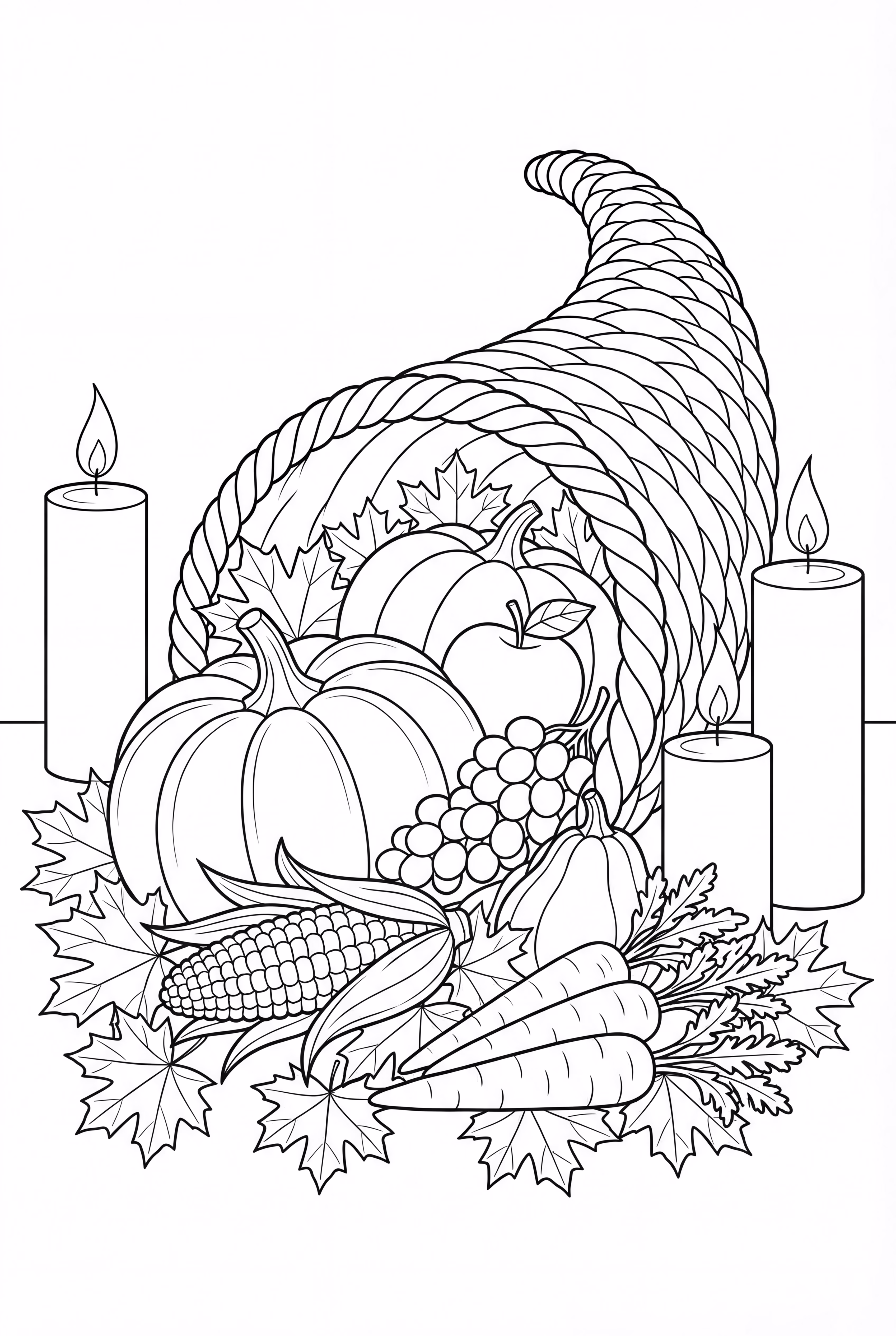 Cornucopia Centerpiece With Candles