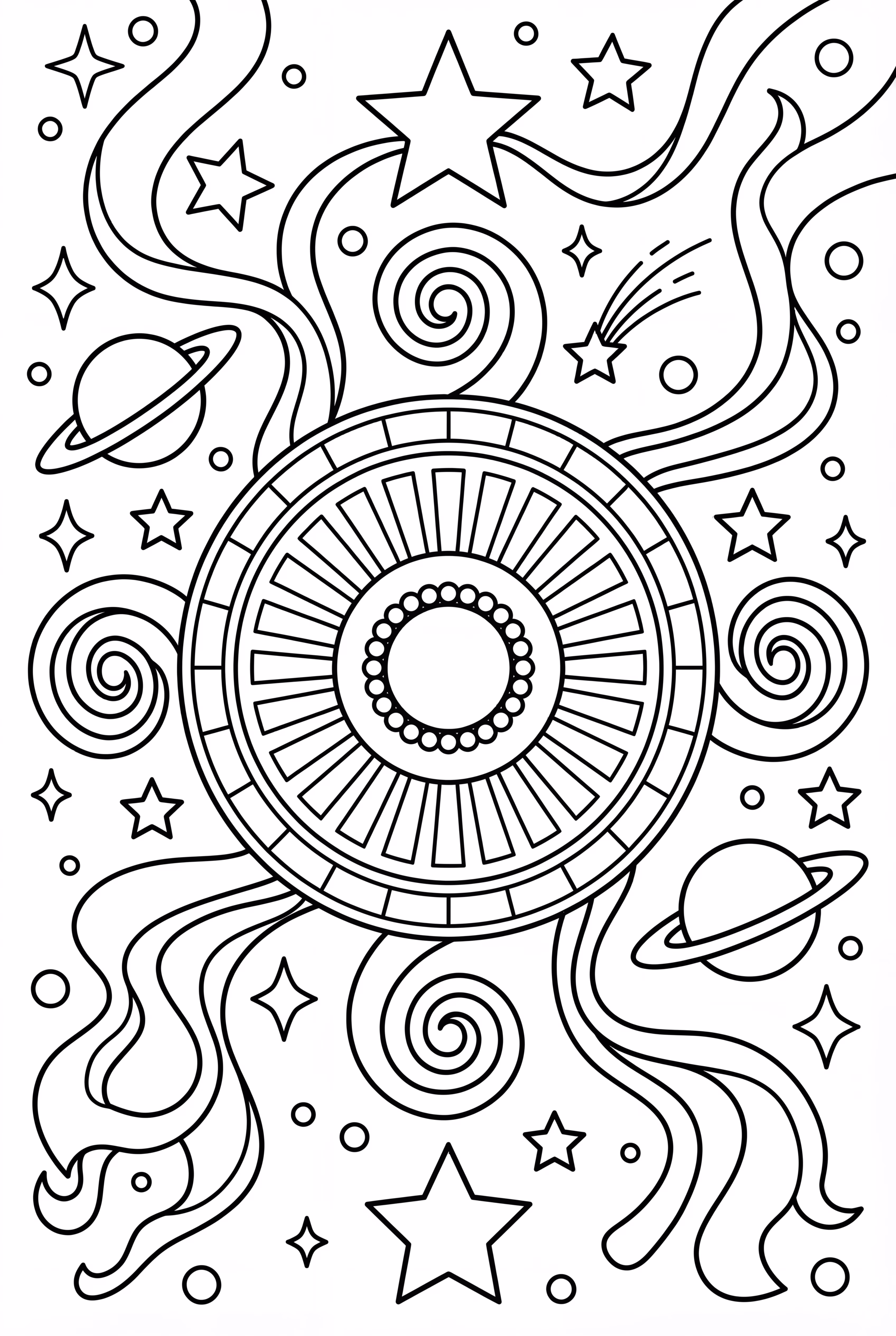 Cosmic Galaxy And Stars Mandala