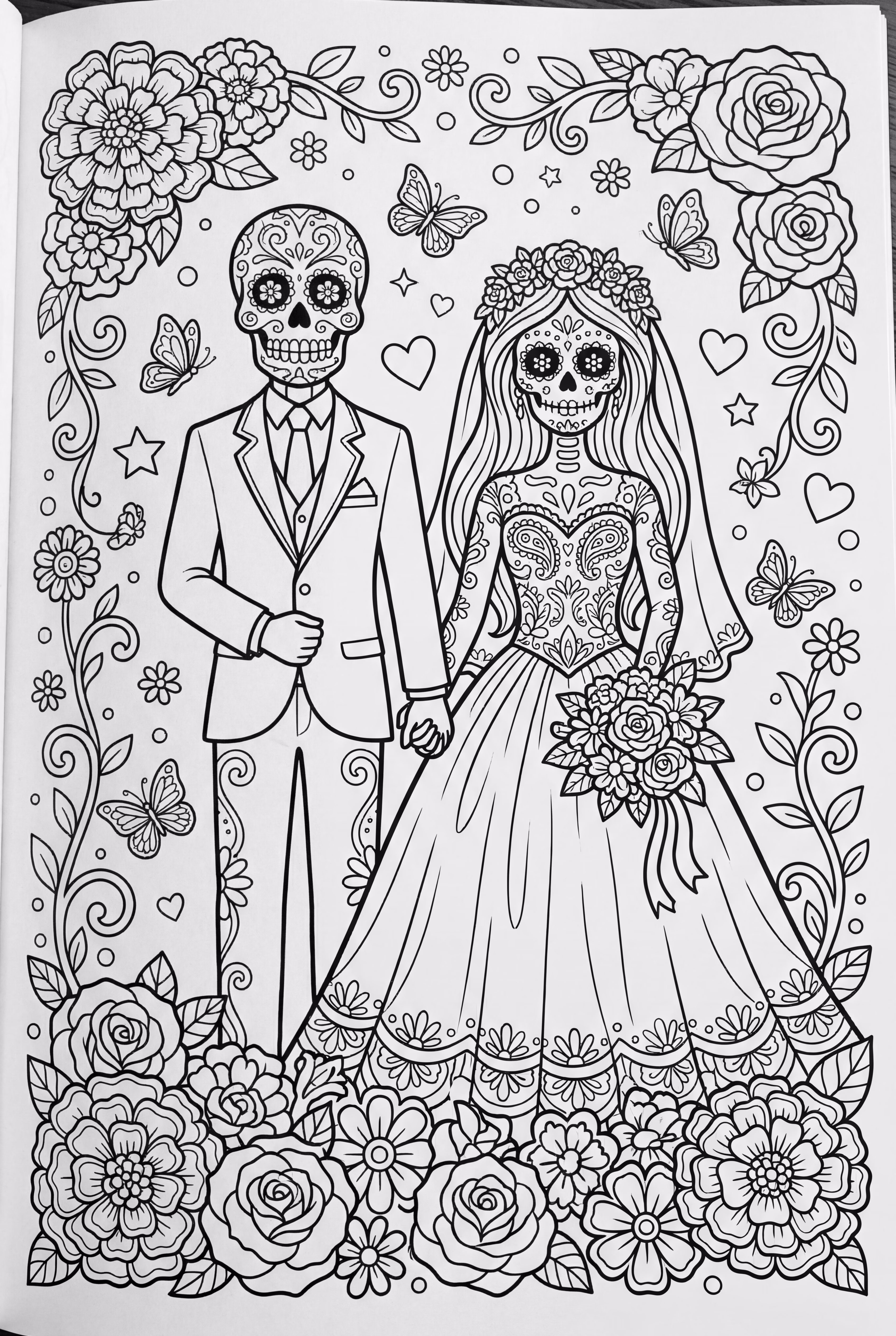 Couples sugar skull wedding