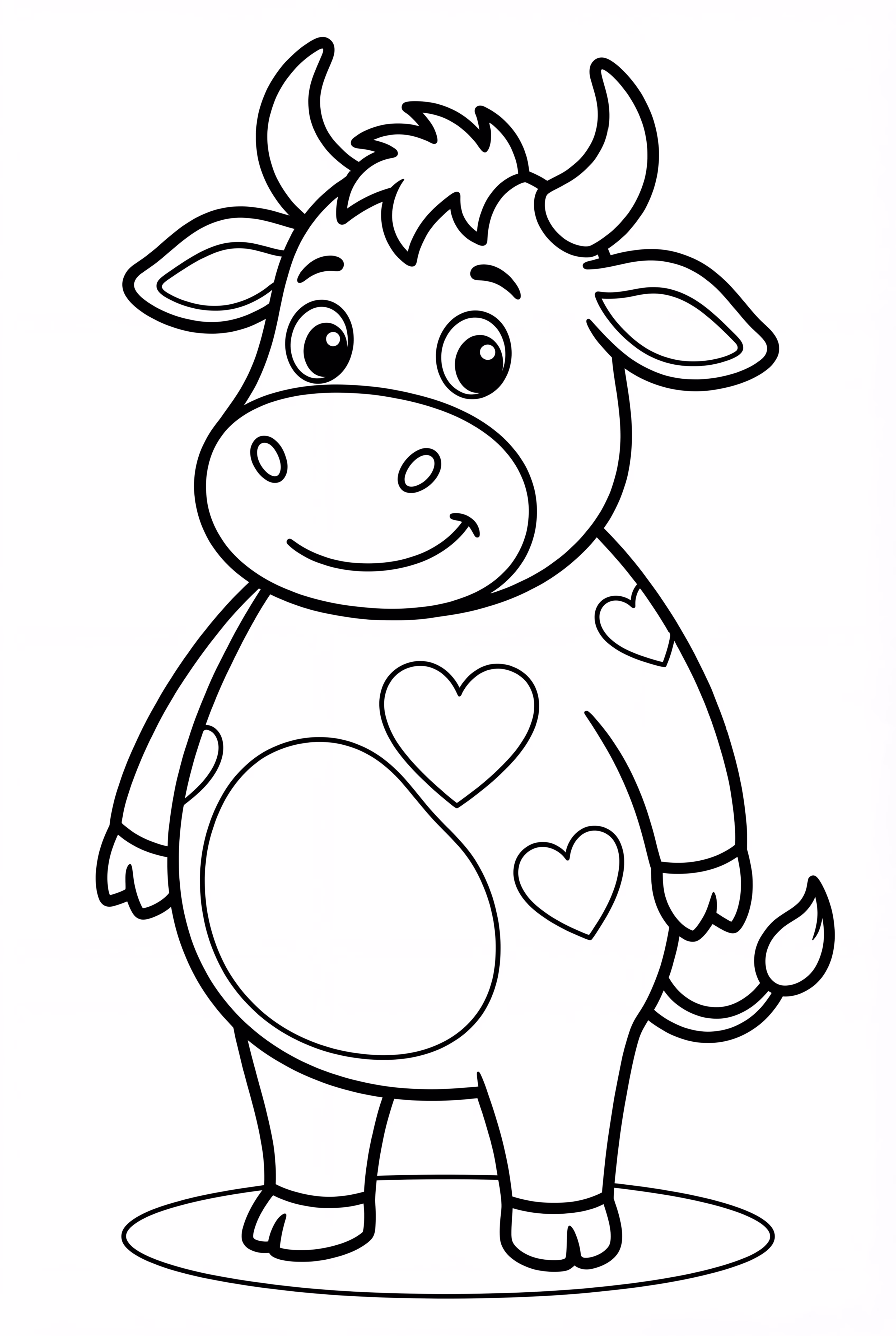 Cow with heart-shaped spots on body