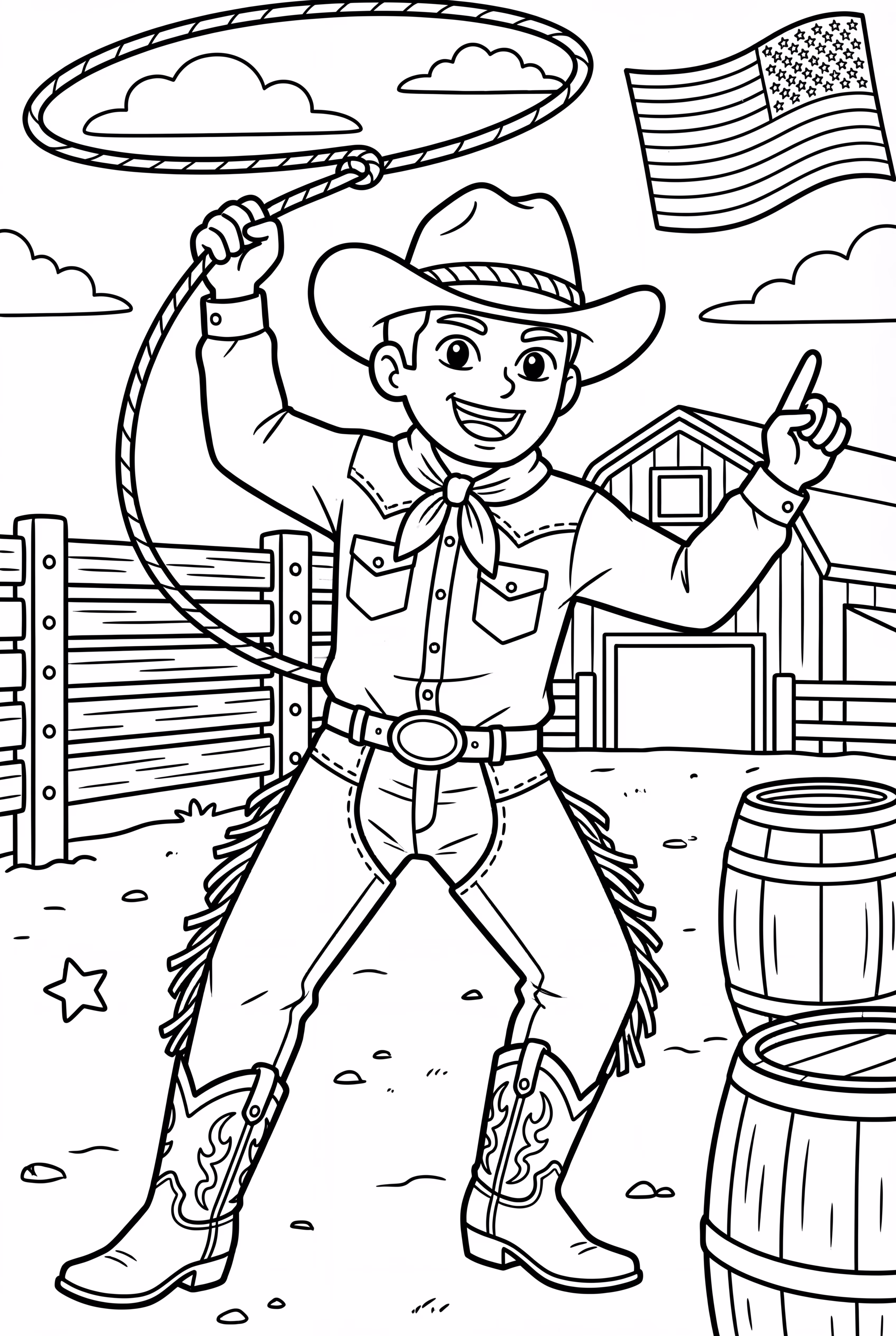 Cowboy at a rodeo, showcasing skills-2