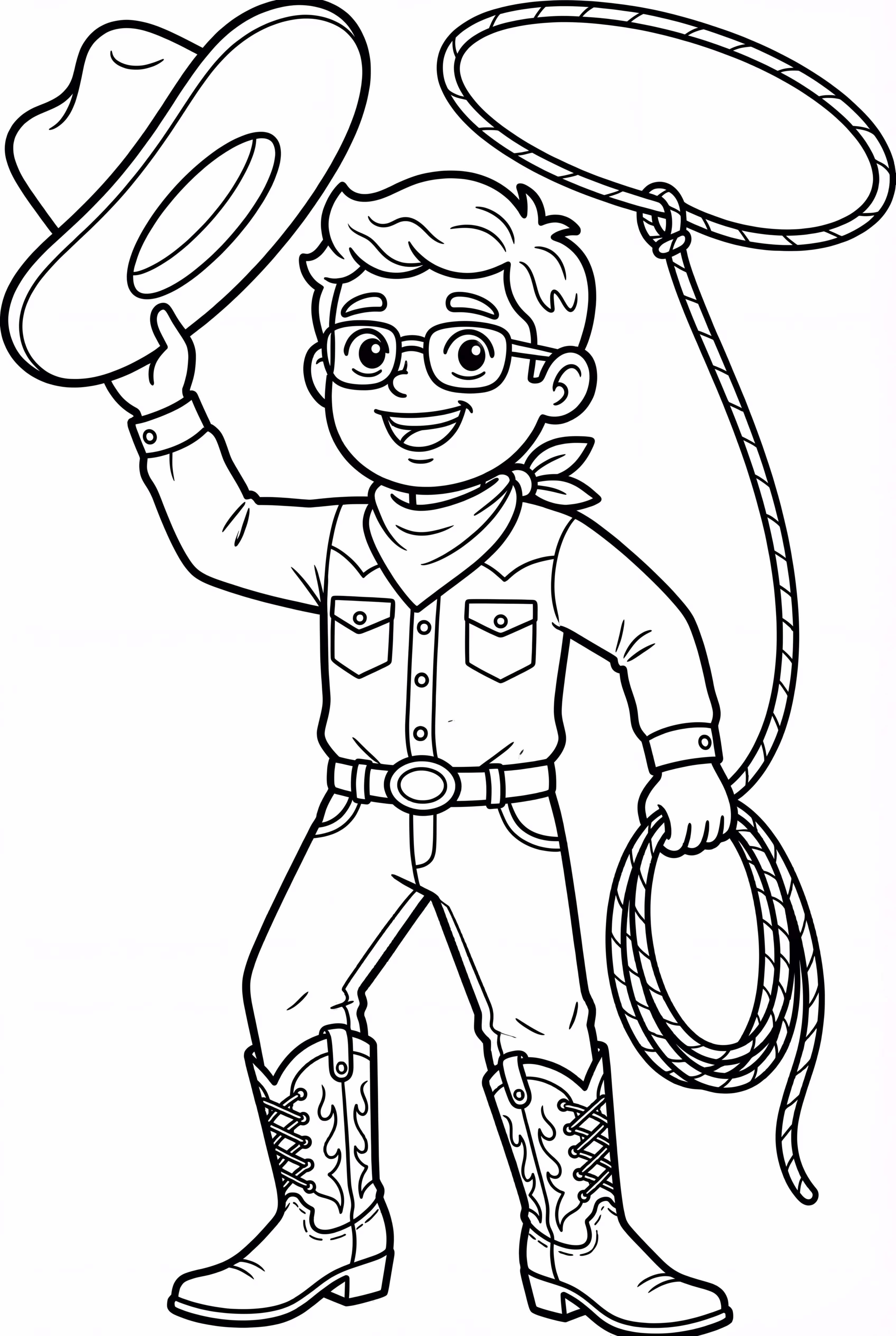 Cowboy at a rodeo, showcasing skills