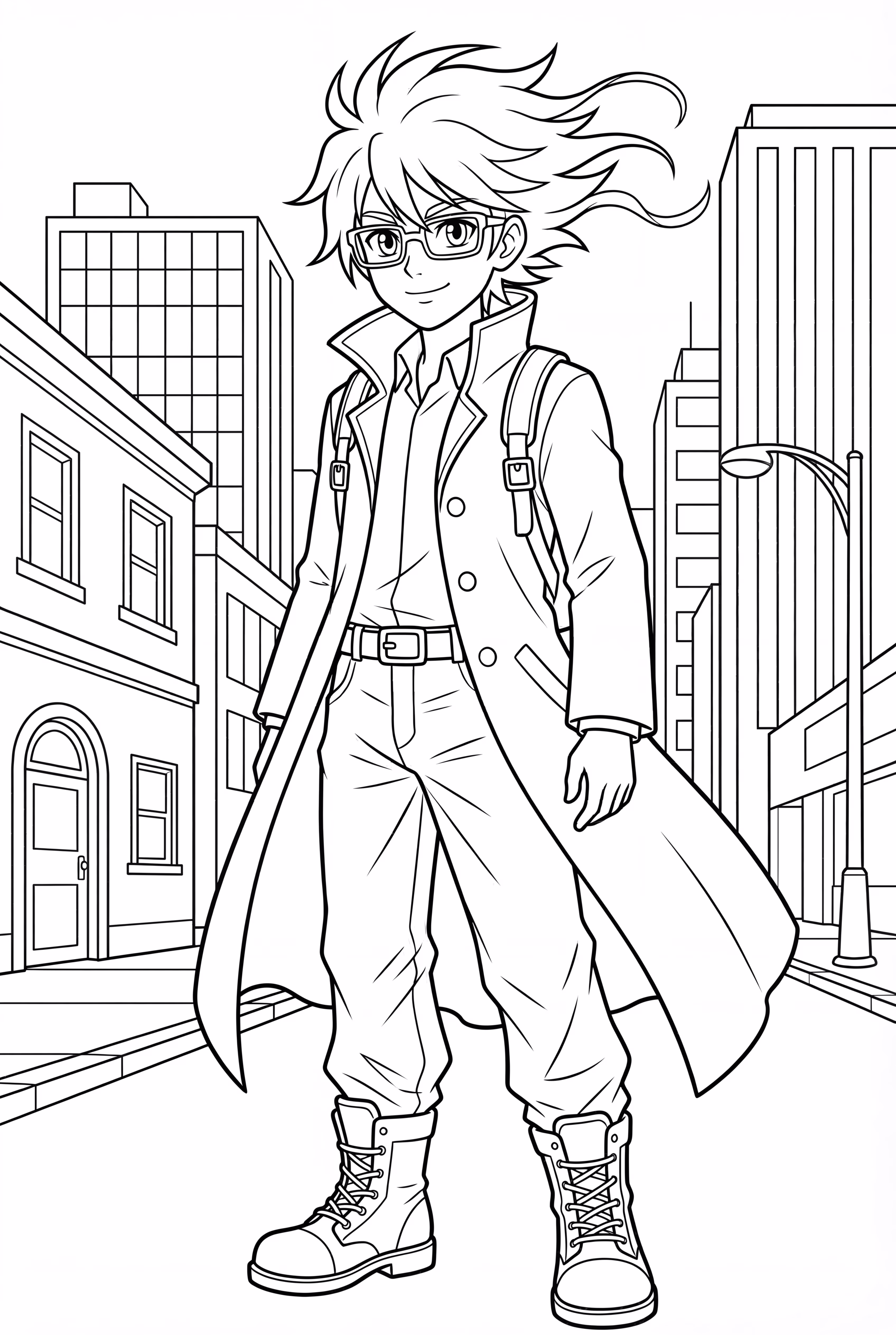 Cowboy bebop-inspired character in a city