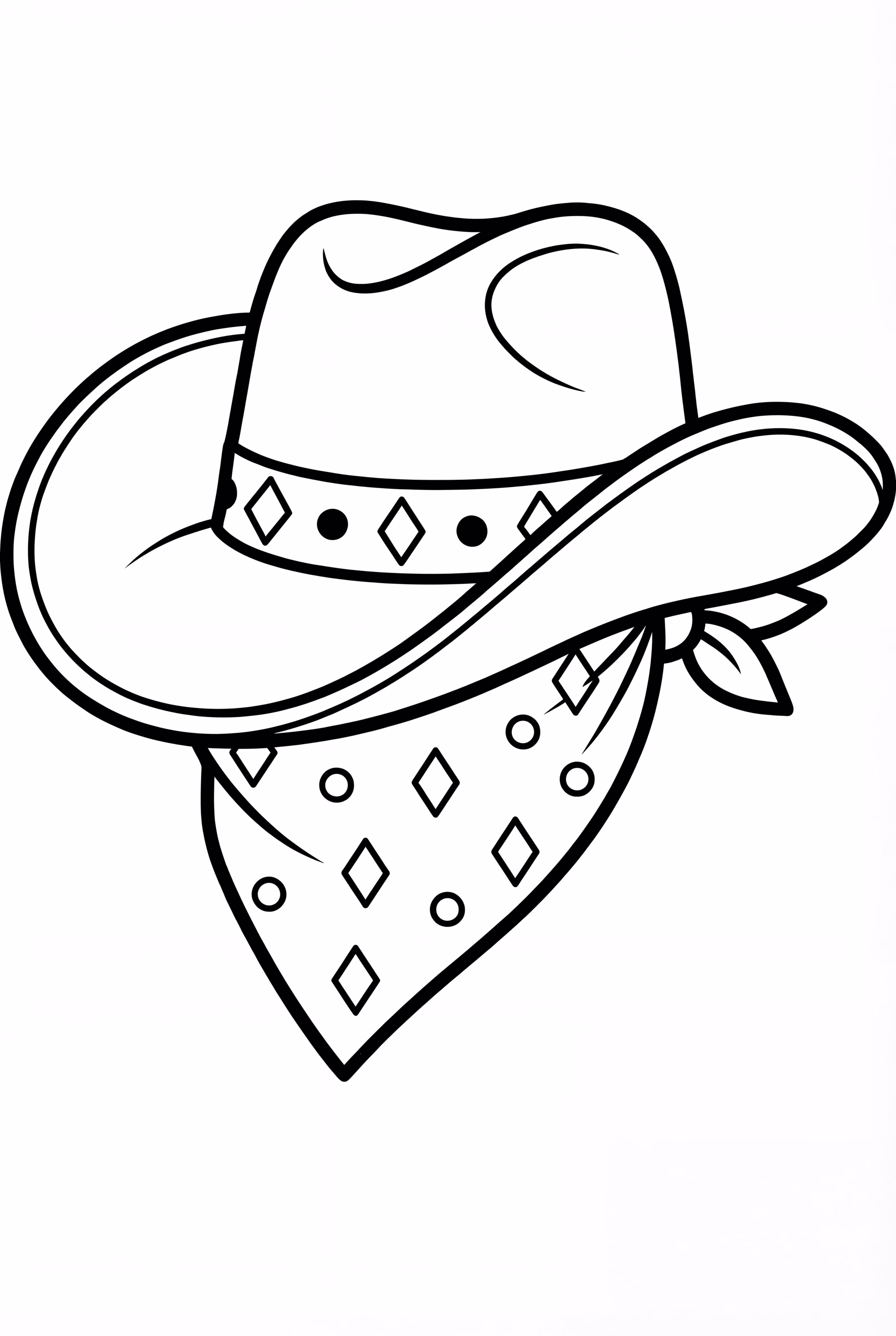 Cowboy Hat With Decorative Bandana Pattern