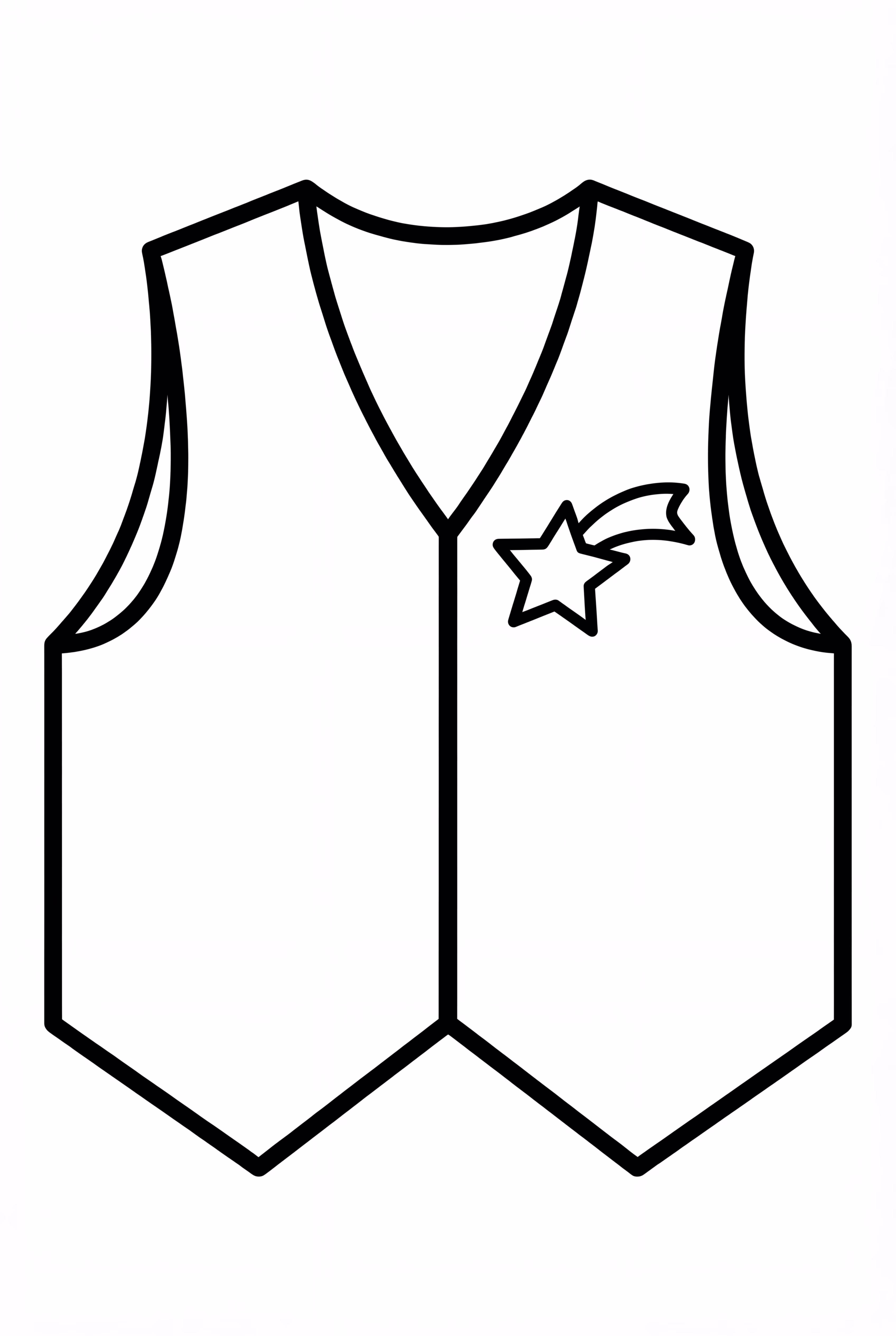 Insignia de estrella fugaz de vaquero en chaleco