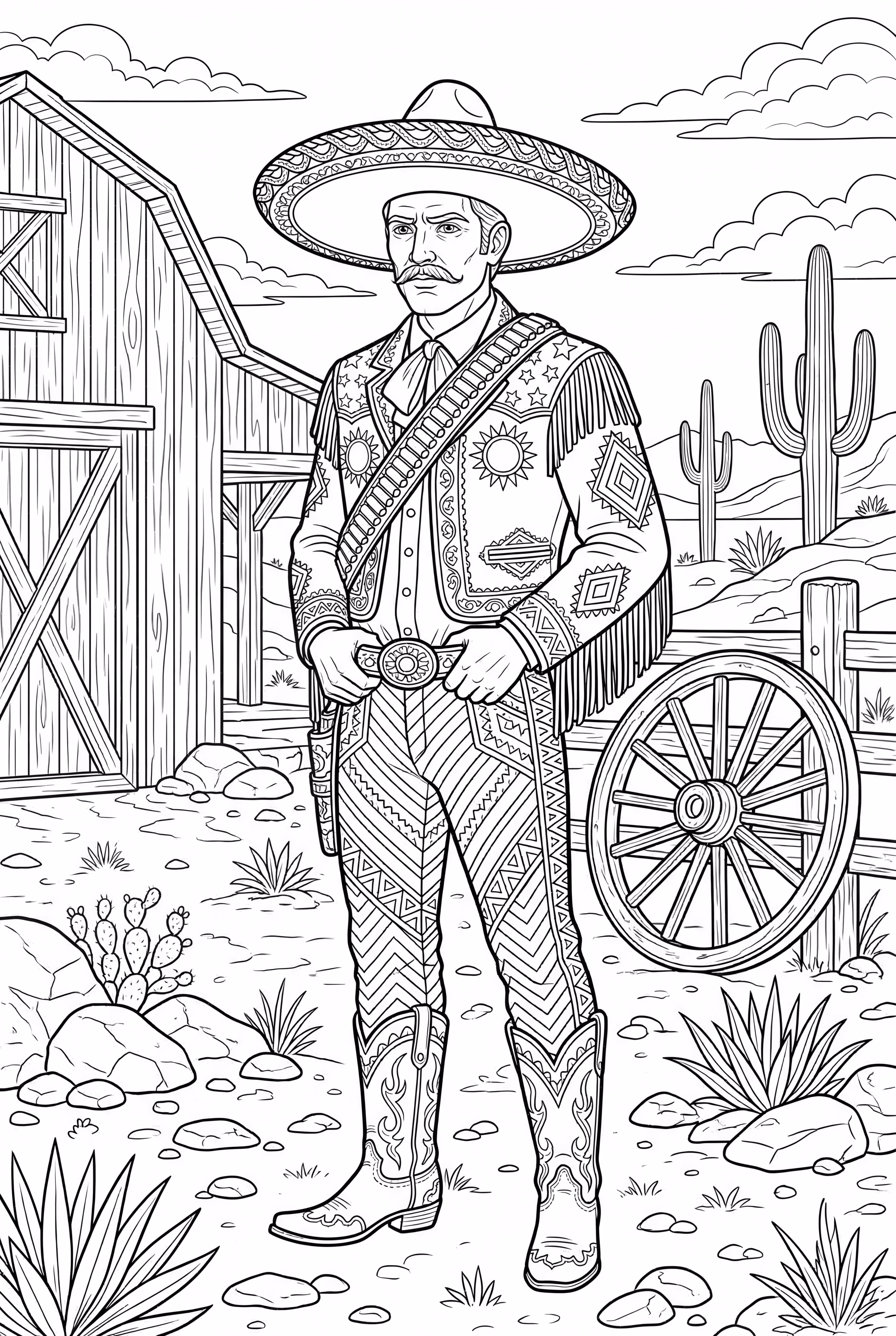 戴着经典牛仔帽的牛仔