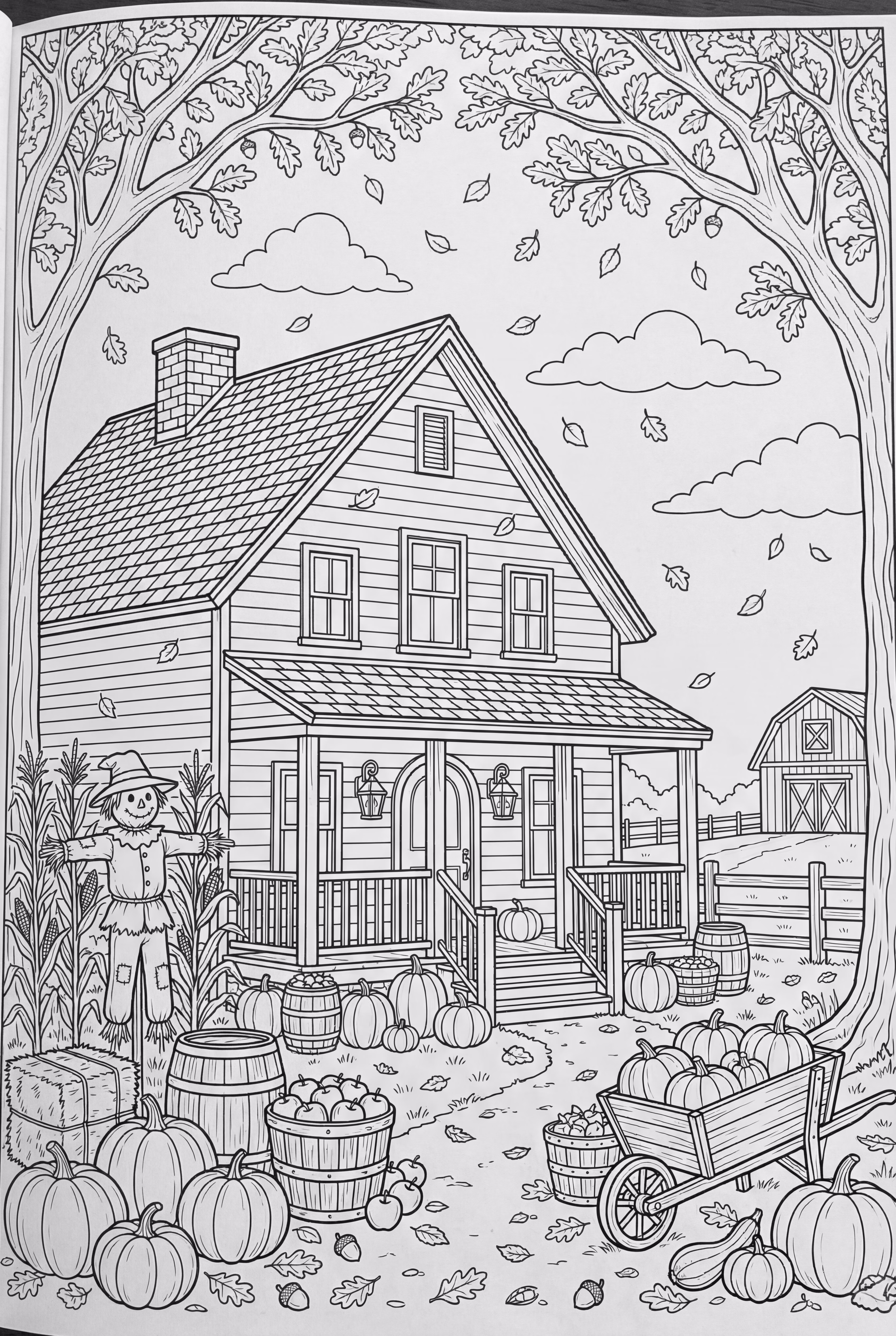 Cozy Autumn Fall Farmhouse Scene