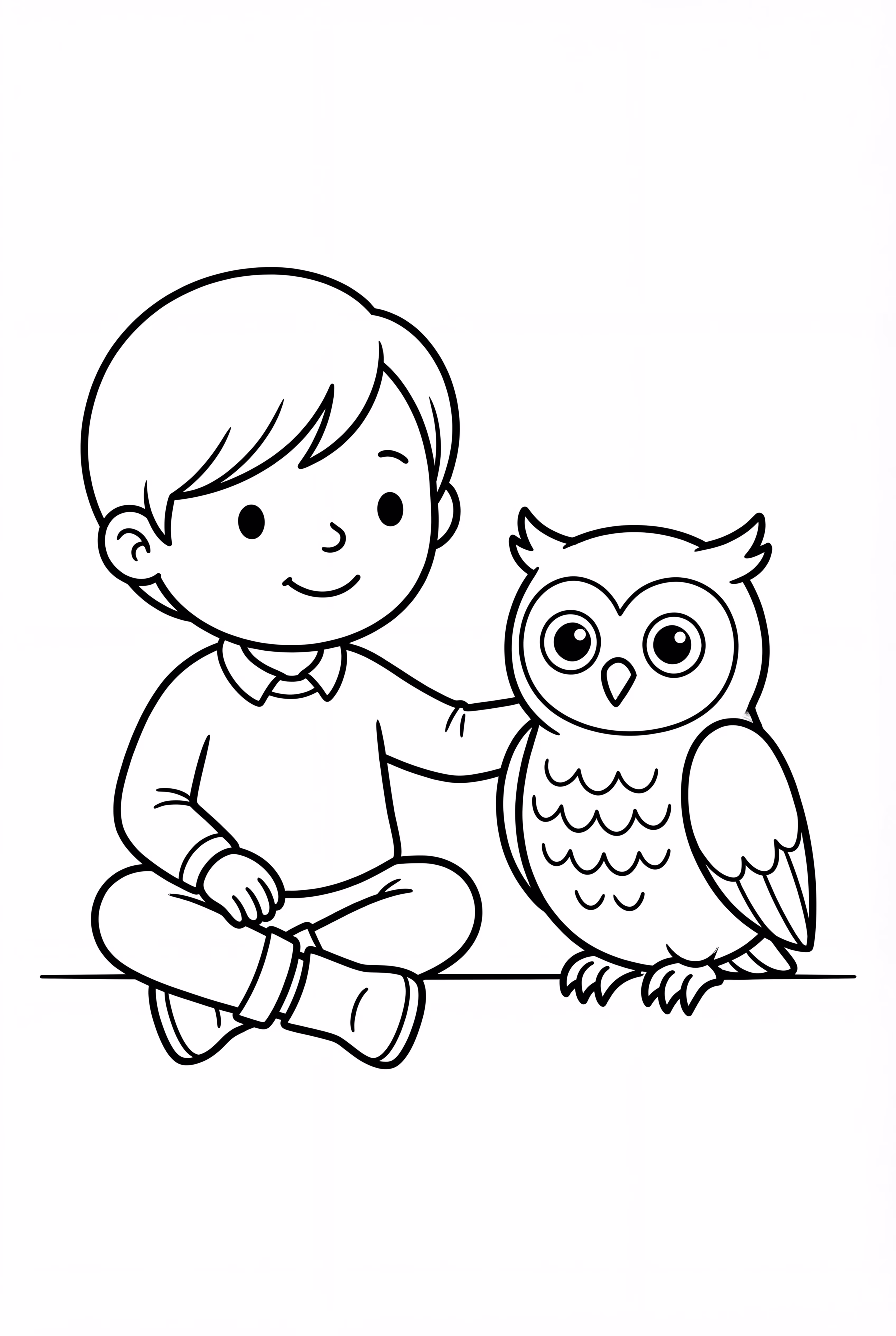 Cozy Friends And A Friendly Owl