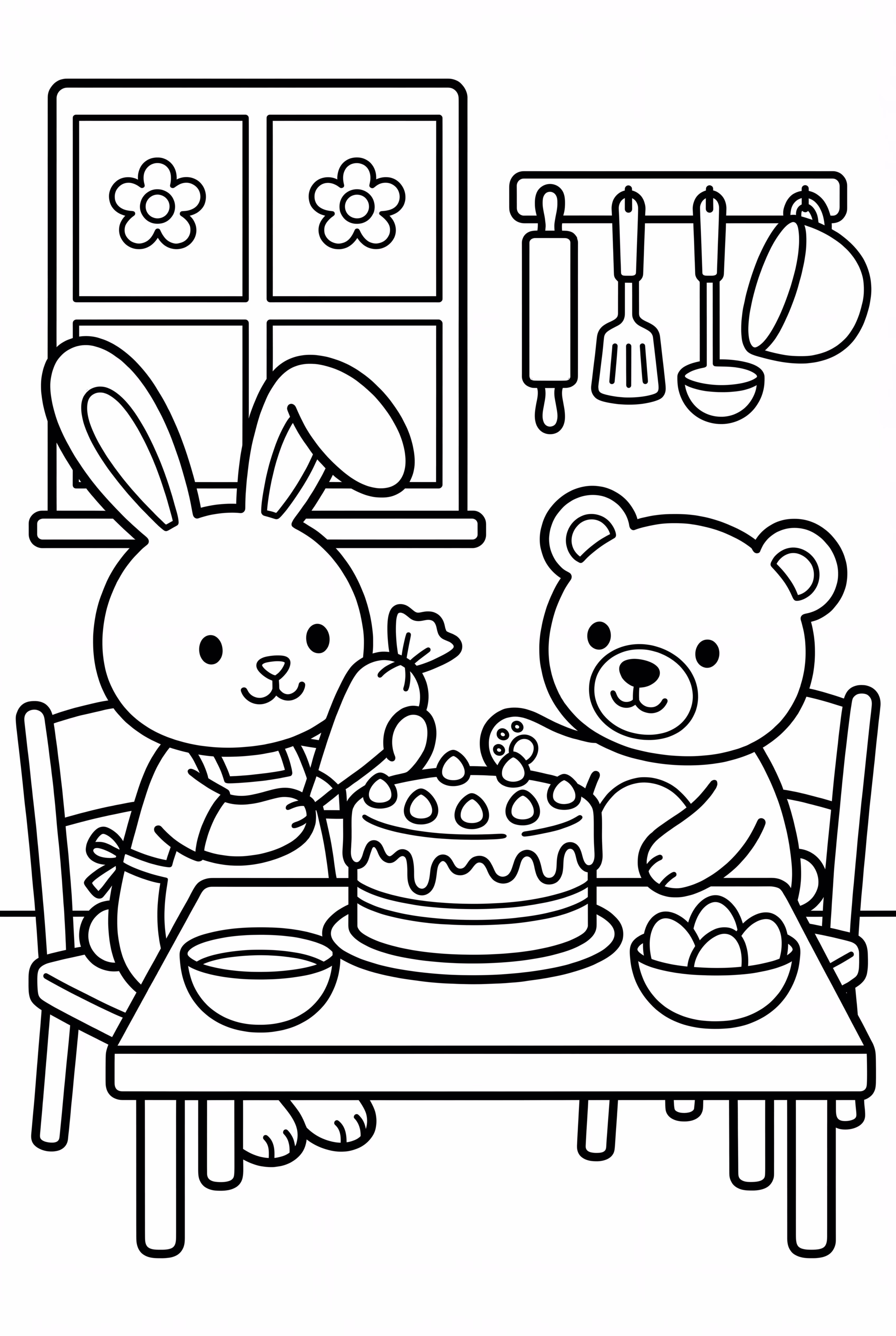 Cozy Friends Baking A Cake