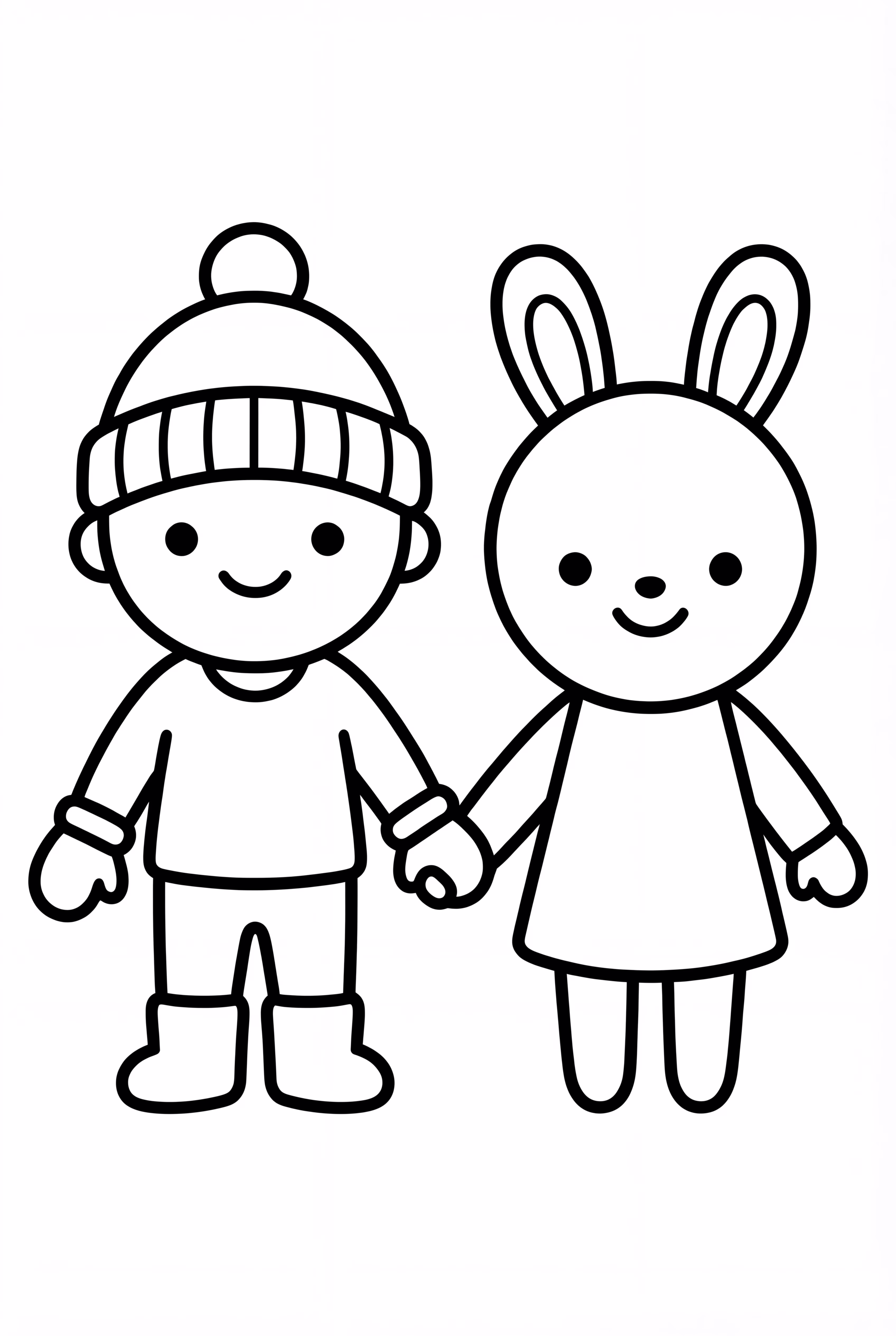 Cozy Friends Holding Hands