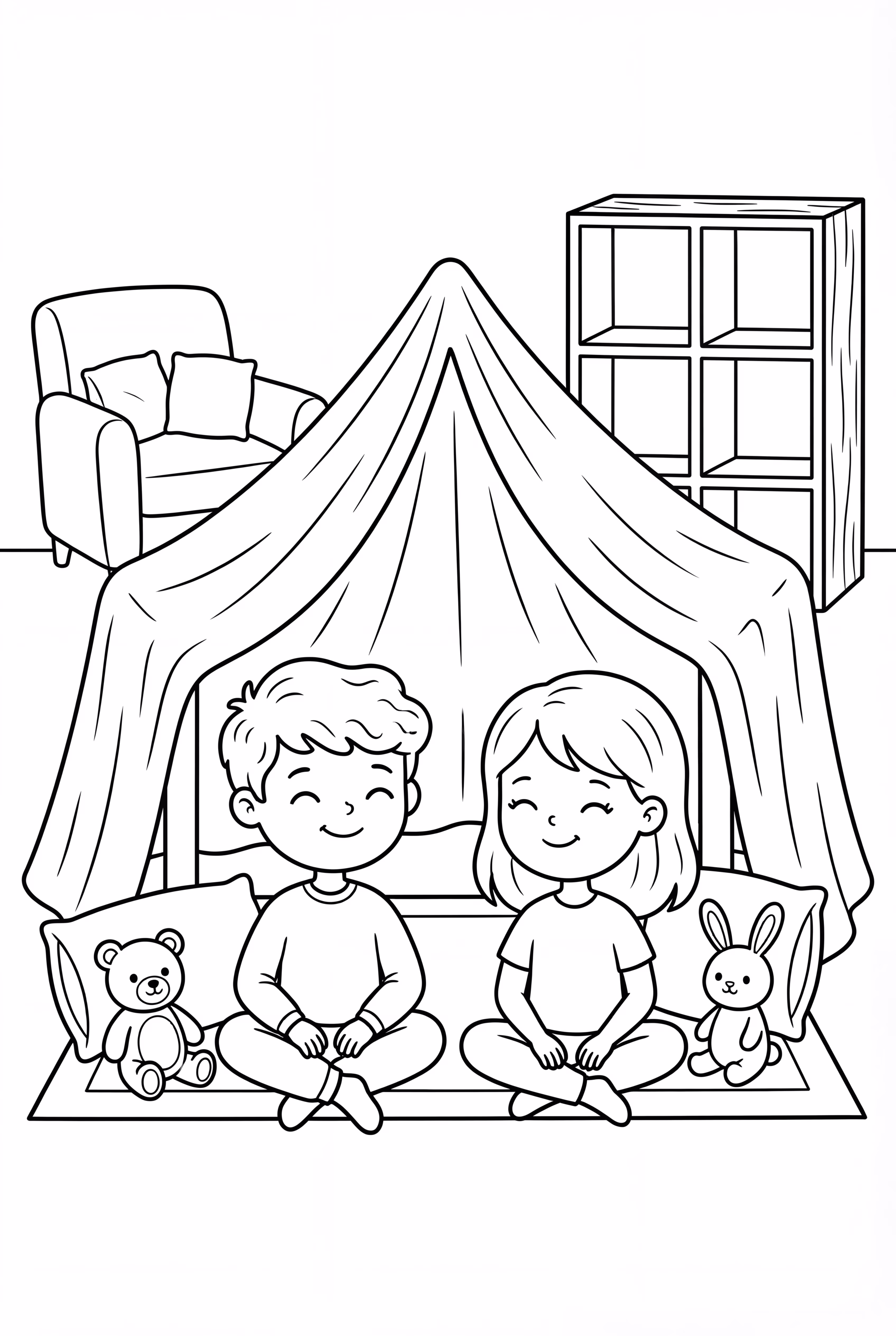 Cozy Friends In A Blanket Fort