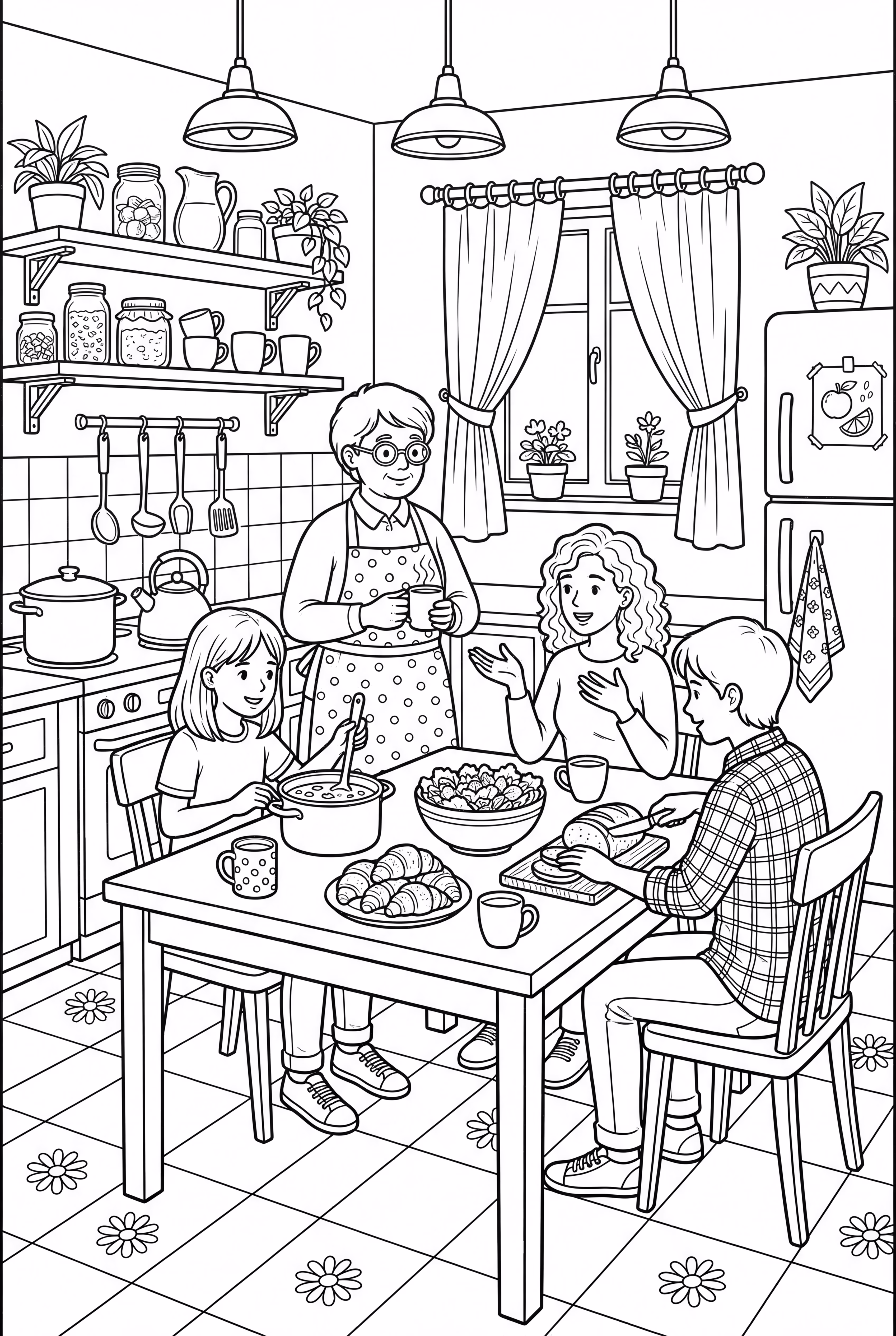 Amigos Acogedores en una Cocina Acogedora