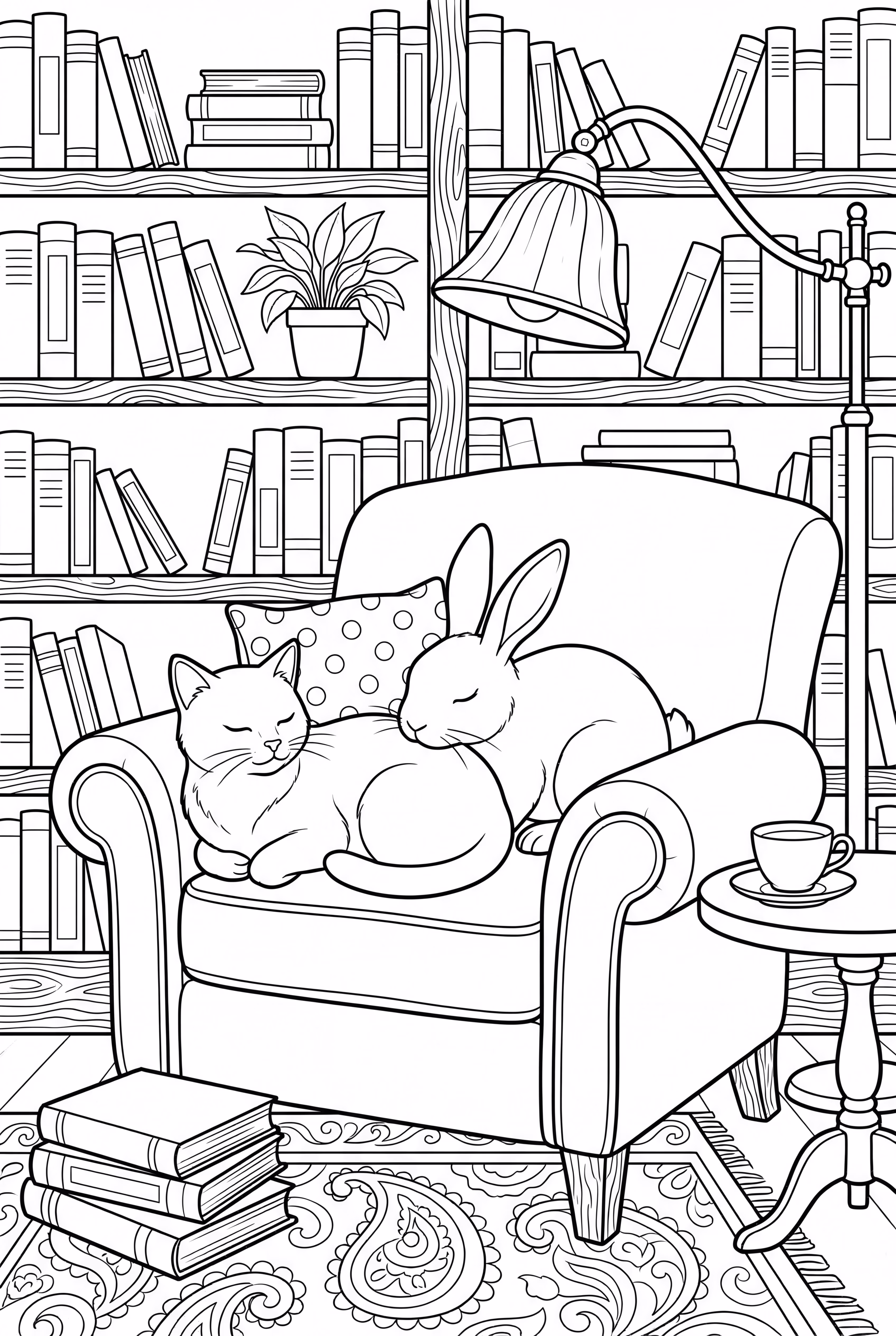 详尽图书馆里的温馨朋友