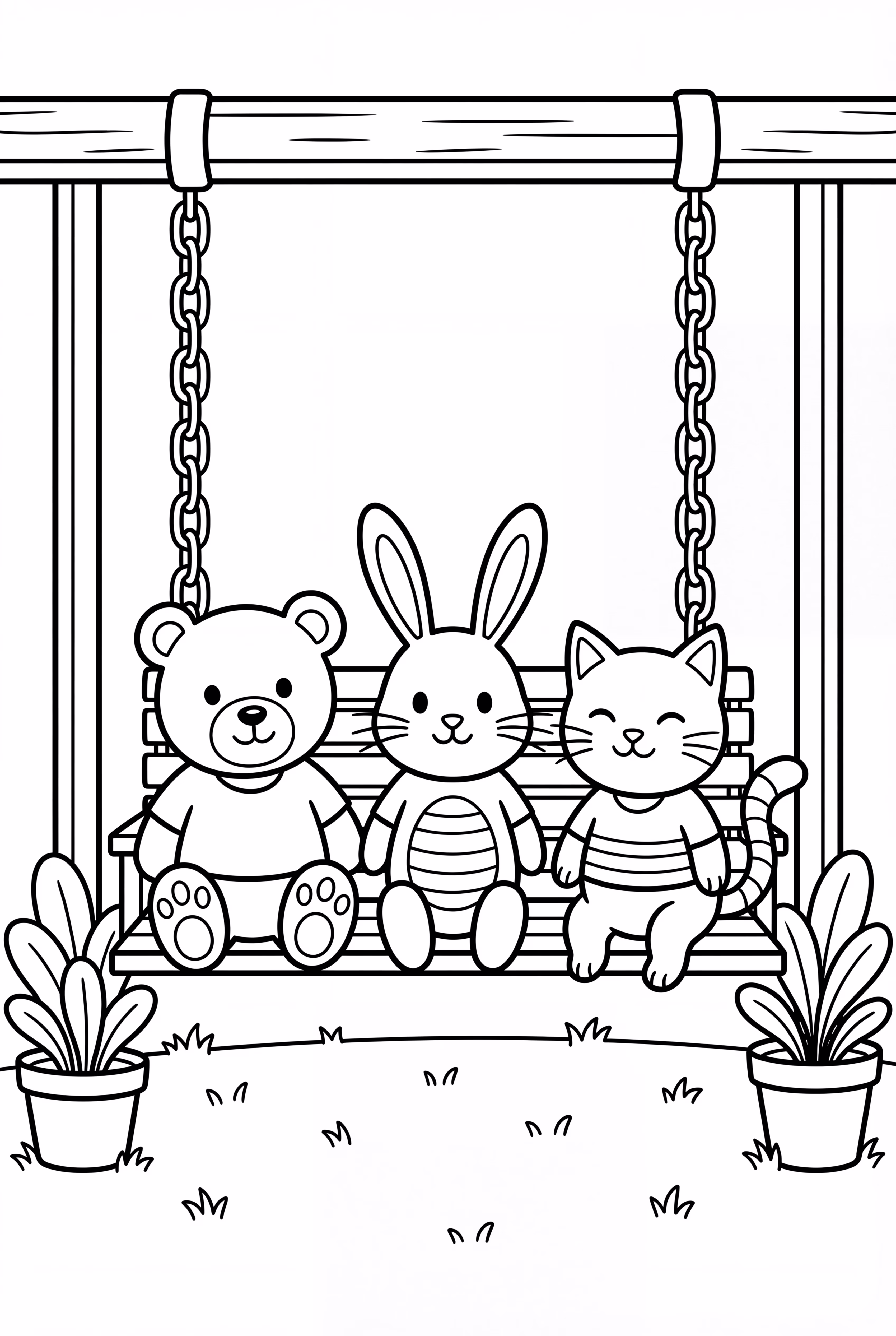 Cozy Friends On A Porch Swing