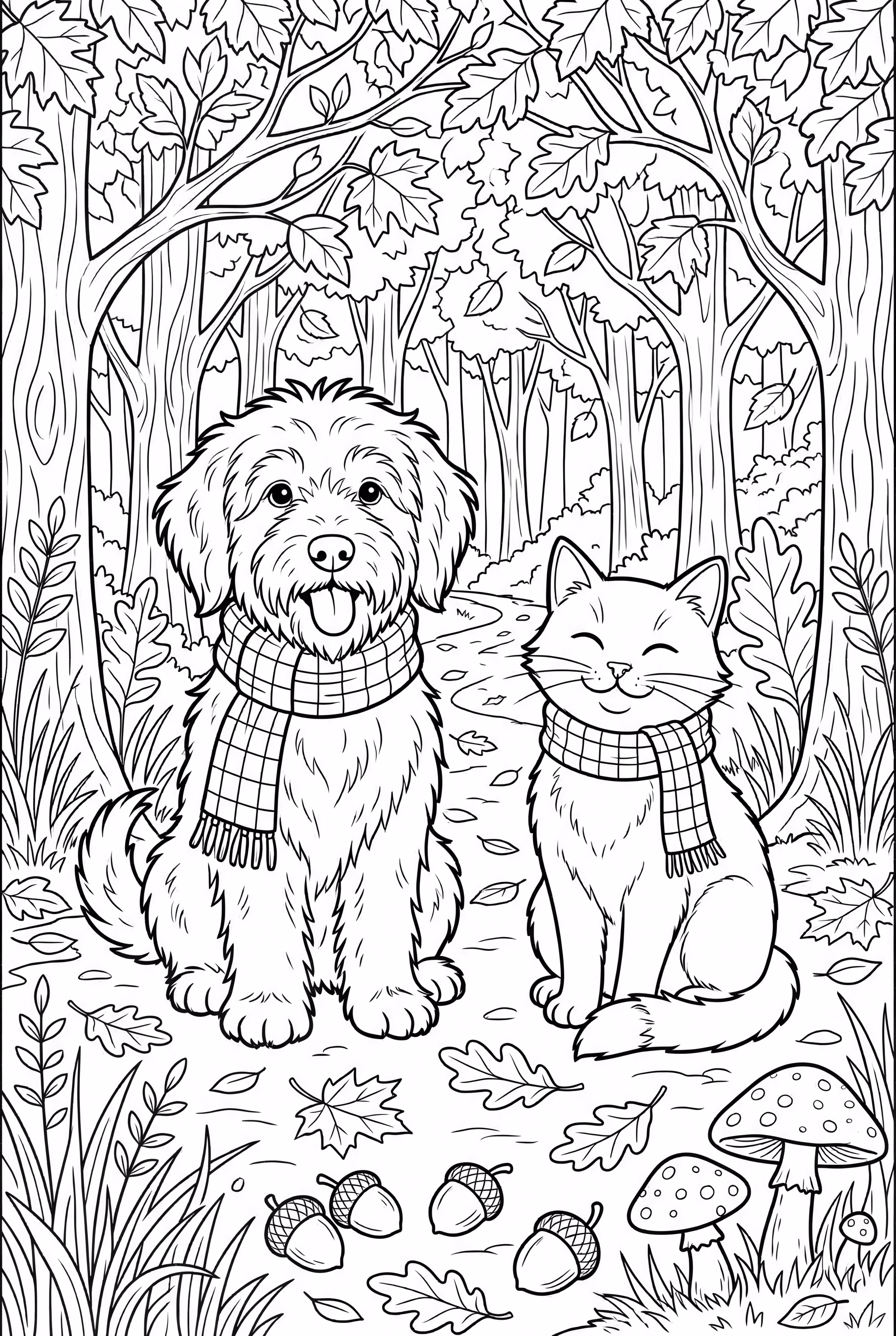 Cozy Friends On An Autumn Walk