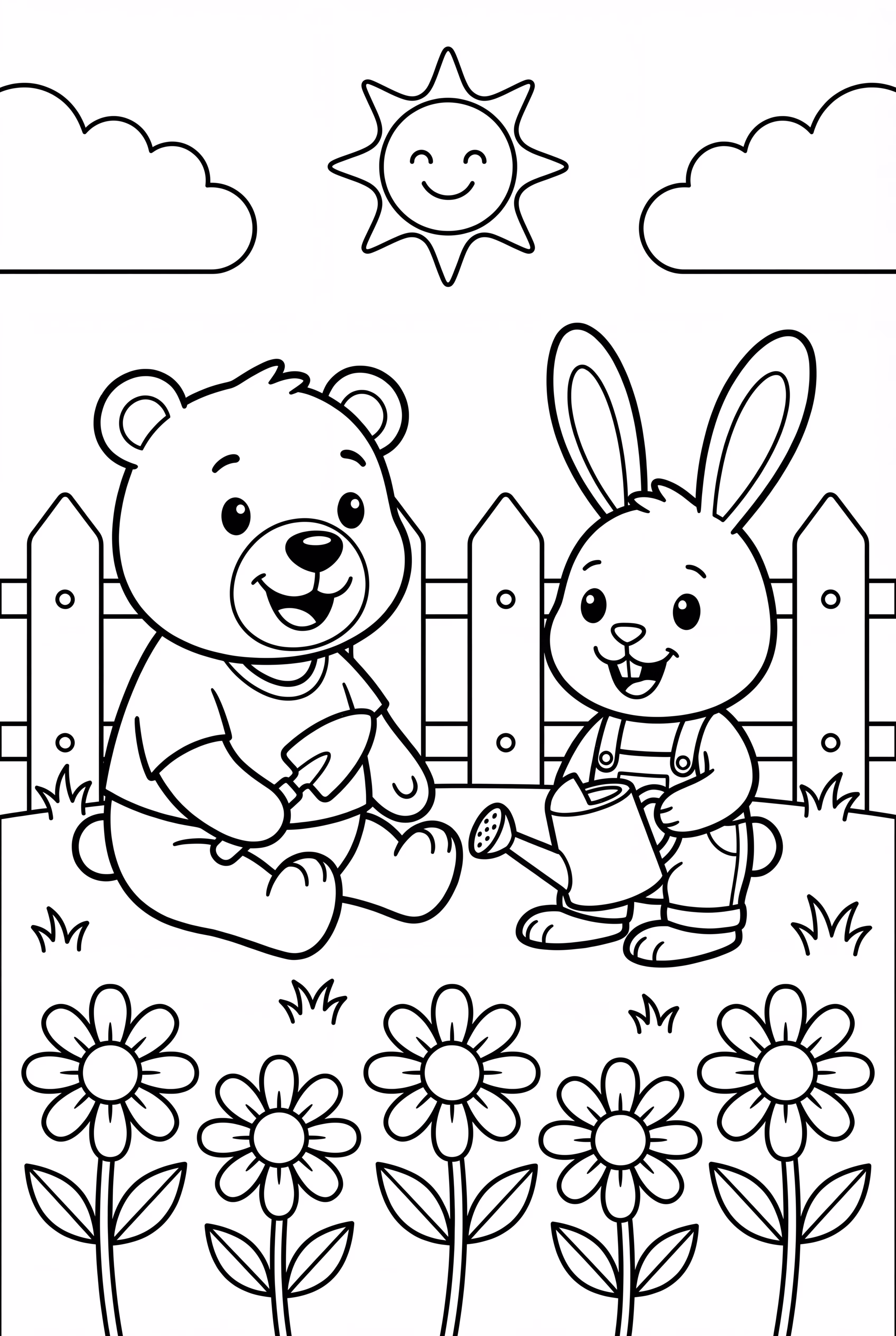 Cozy Friends Planting Flowers