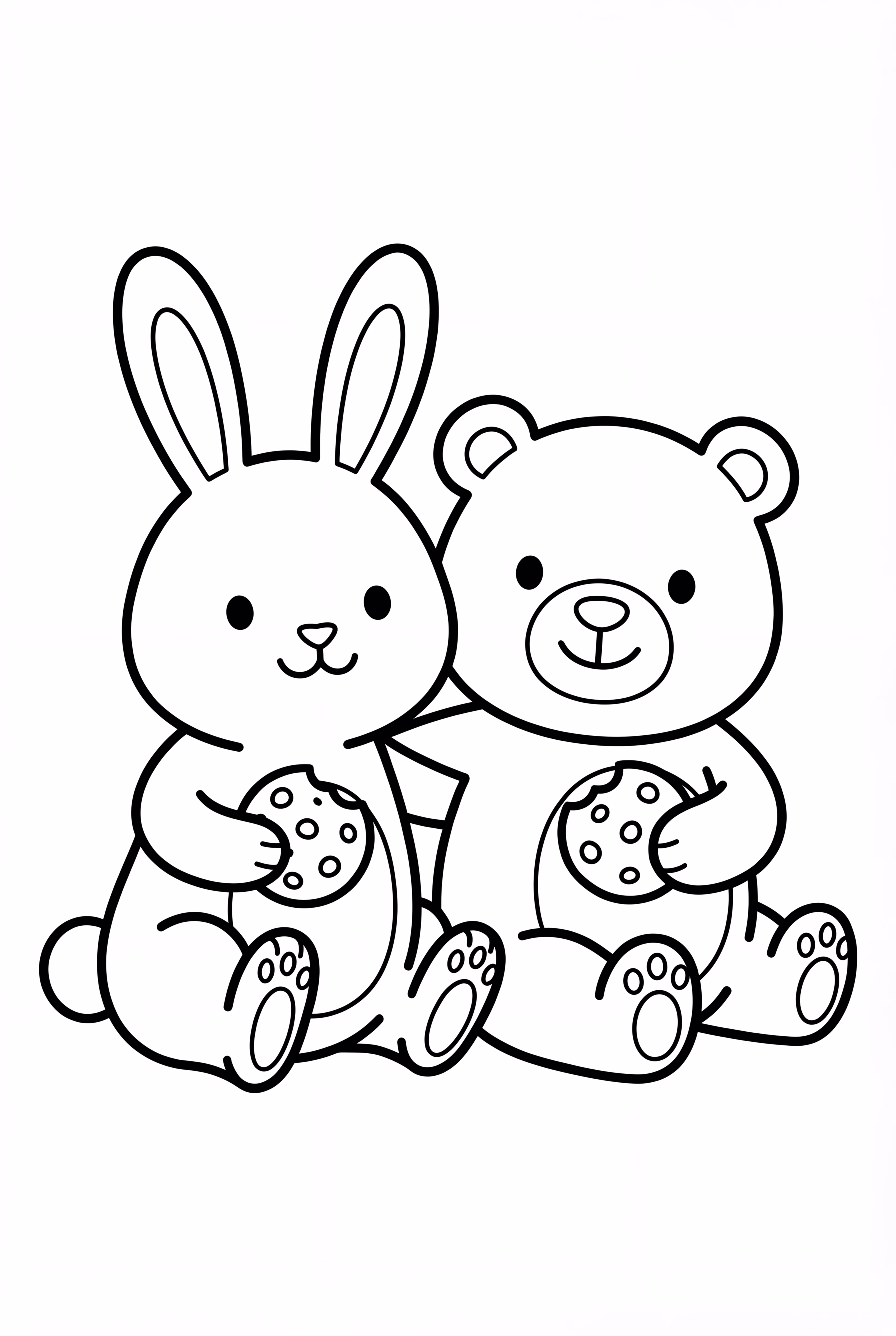 Cozy Friends Sharing Cookies